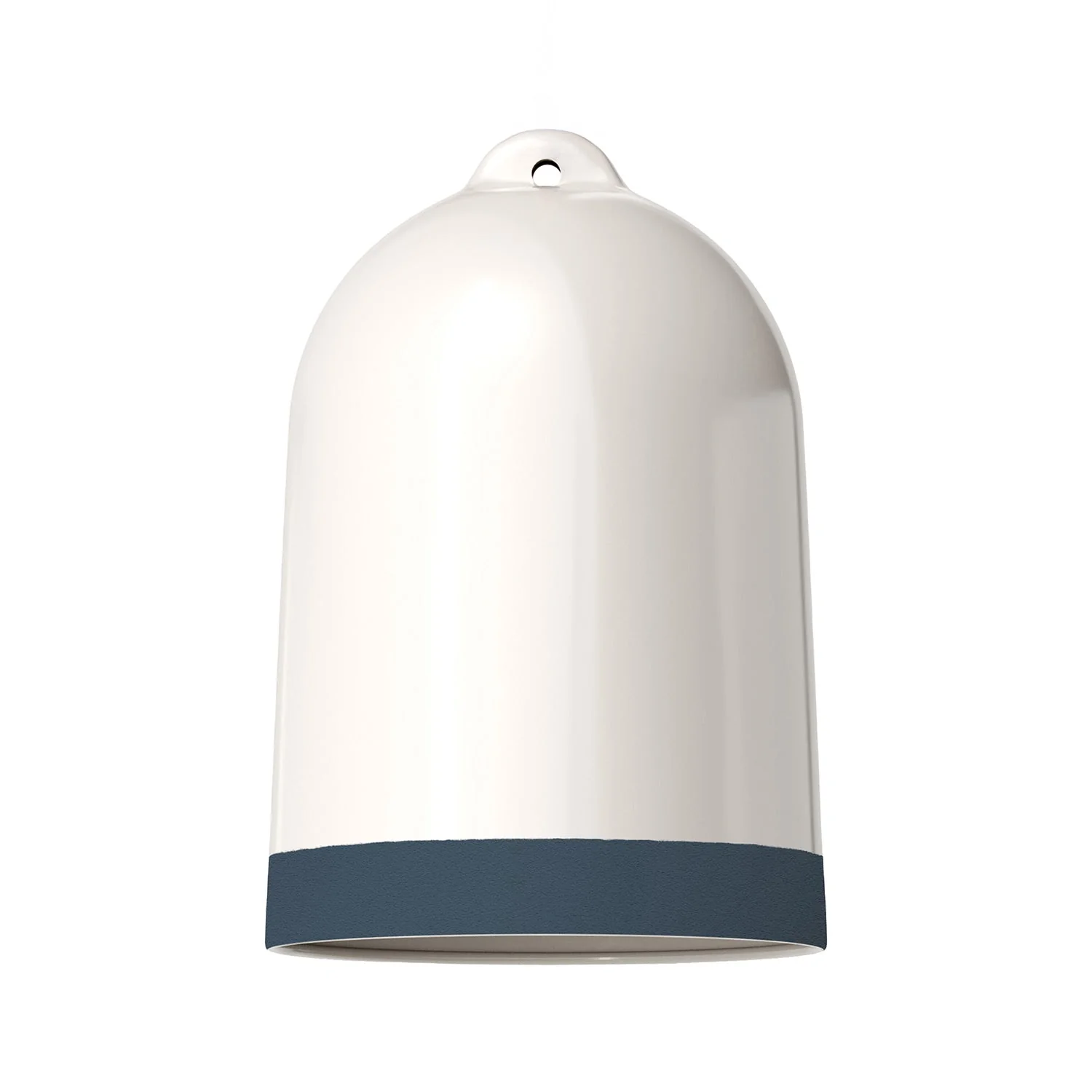 XL Bell Lampshade two-tone in ceramic White and Petrol, Materia collection - Made in Italy - Image 3