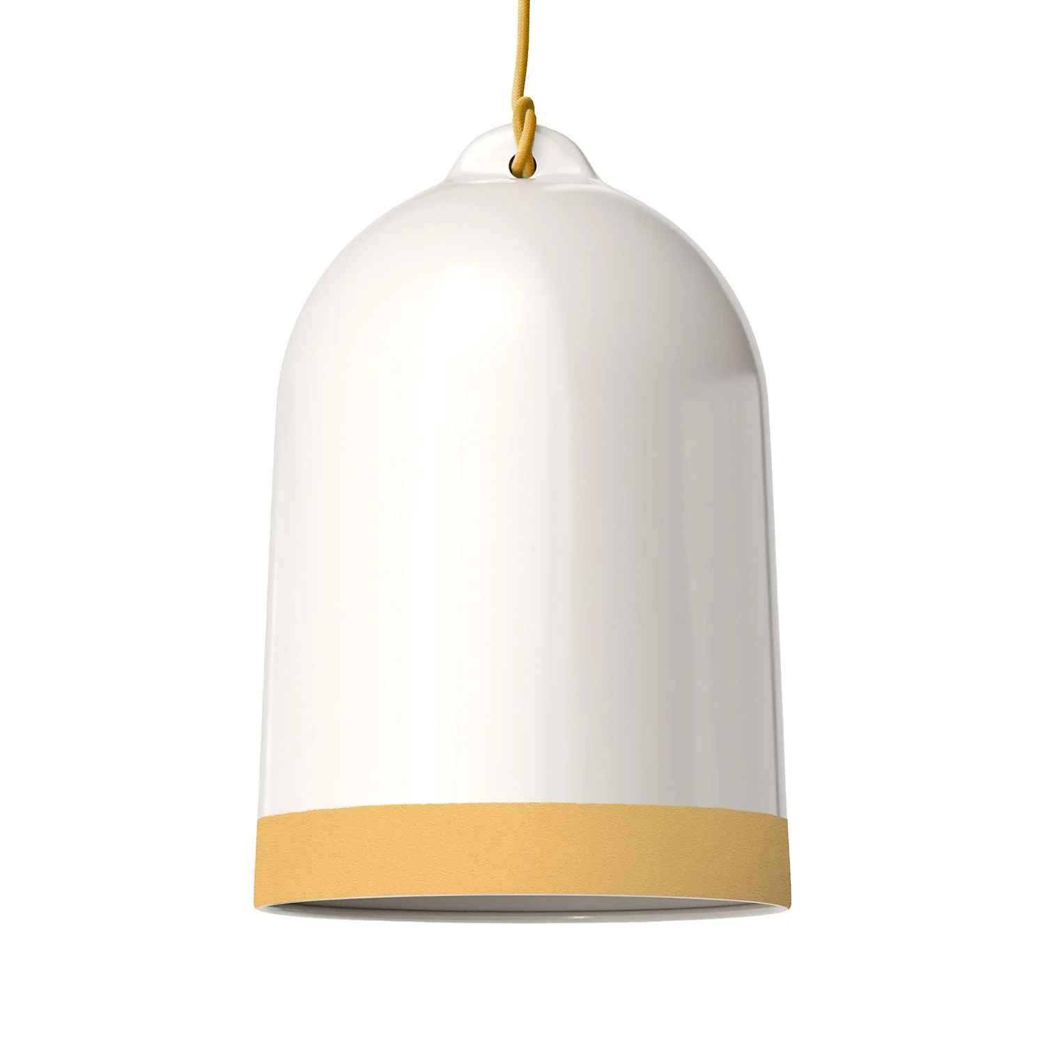 XL Bell Lampshade in two-tone ceramic White and Yellow, Materia collection - Made in Italy