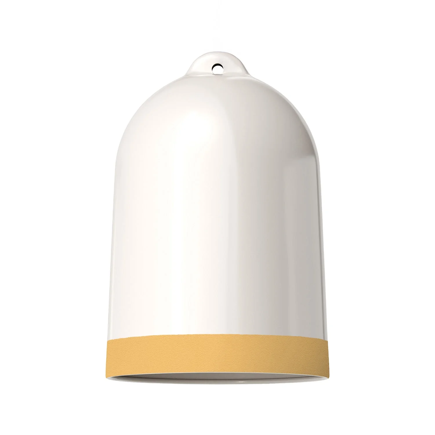 XL Bell Lampshade in two-tone ceramic White and Yellow, Materia collection - Made in Italy - Image 3