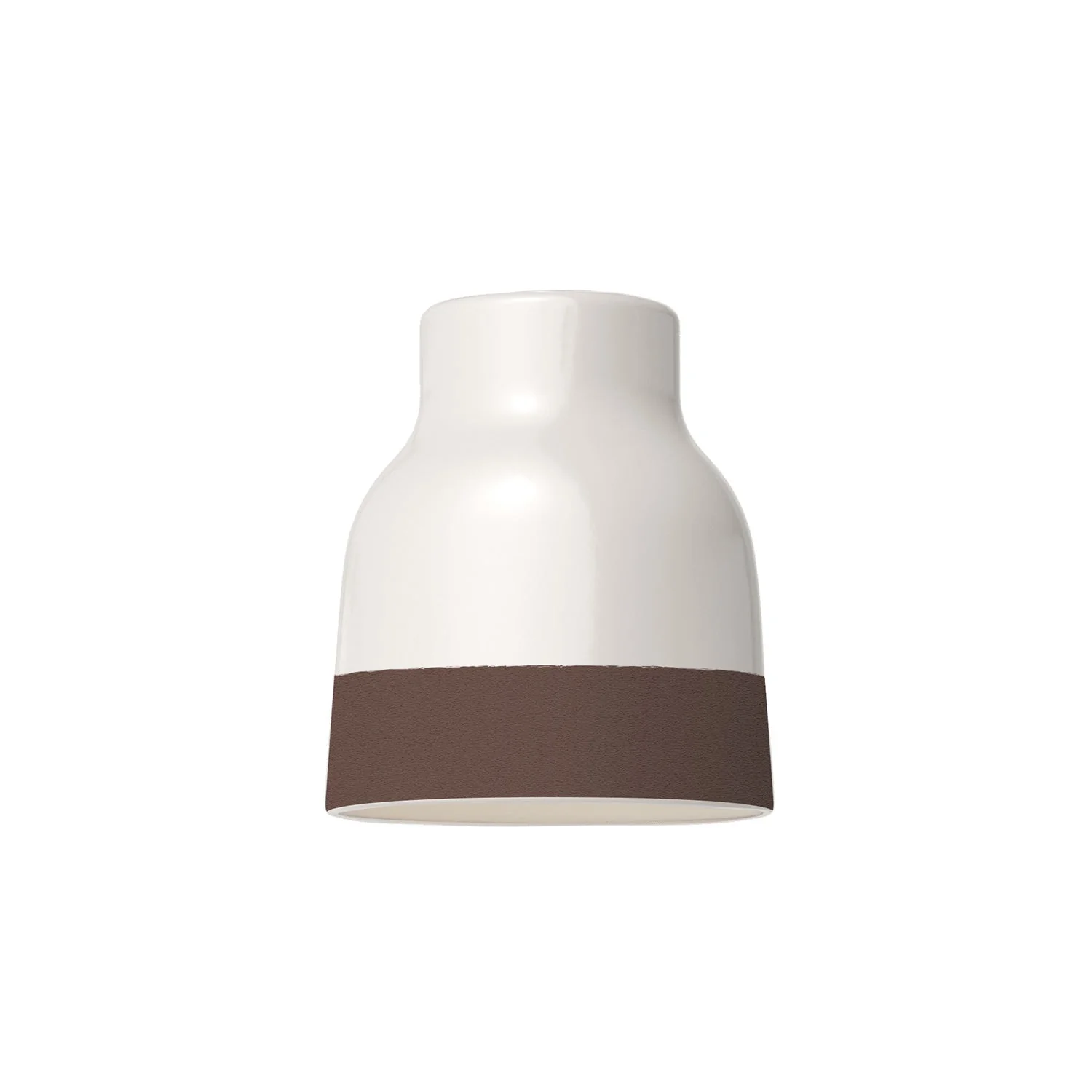 Lampshade Vaso two-tone in White and Brown ceramic, Materia collection - Made in Italy - Image 4