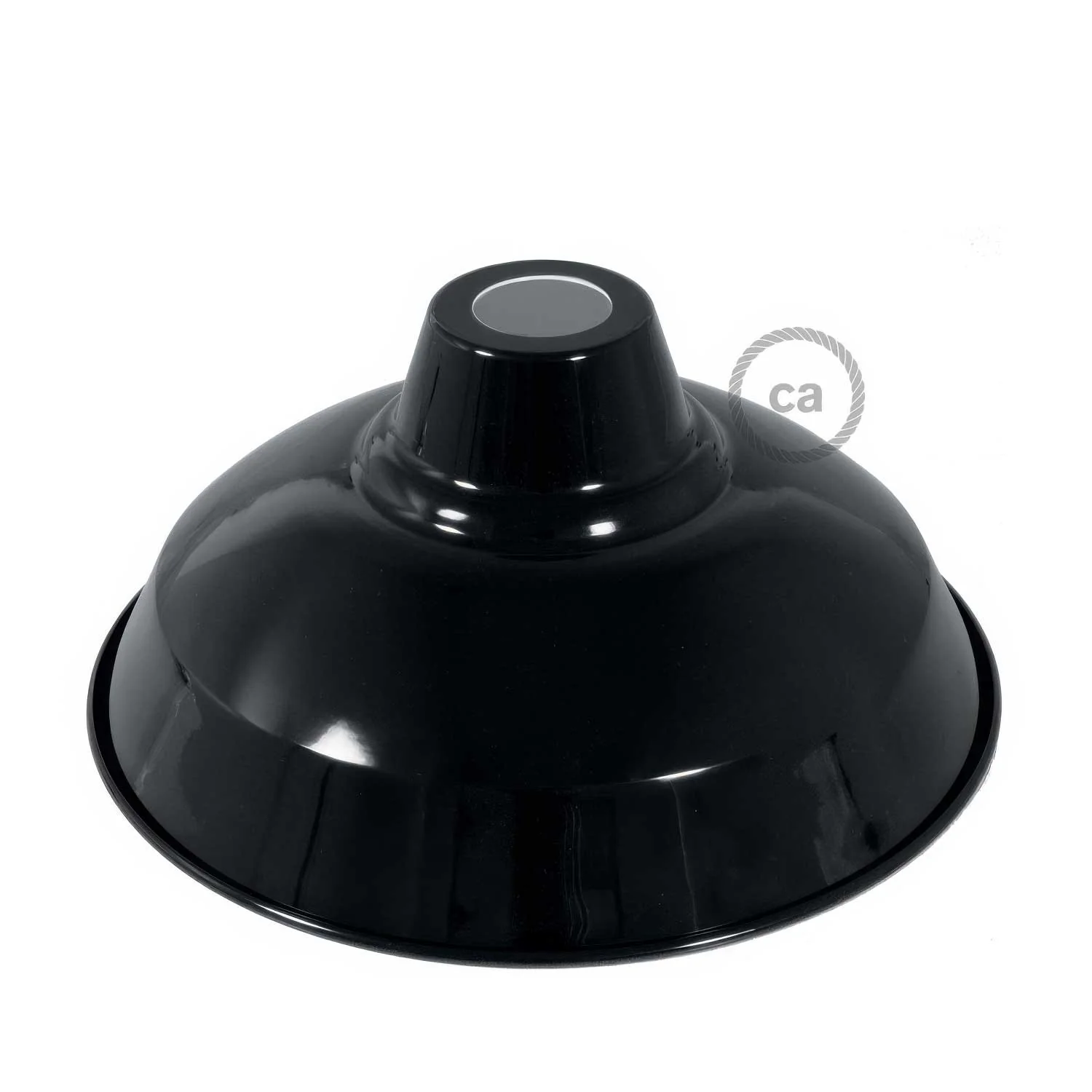 Bistrot metal enamelled lampshade with E27 fitting, diameter 30 cm - Black - Image 3
