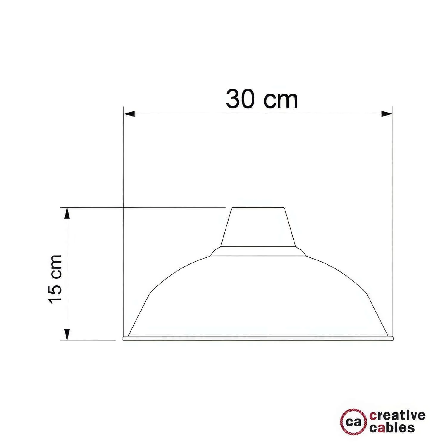 Bistrot enamelled metal lampshade with E27 fitting, 30 cm diameter - White - Image 4