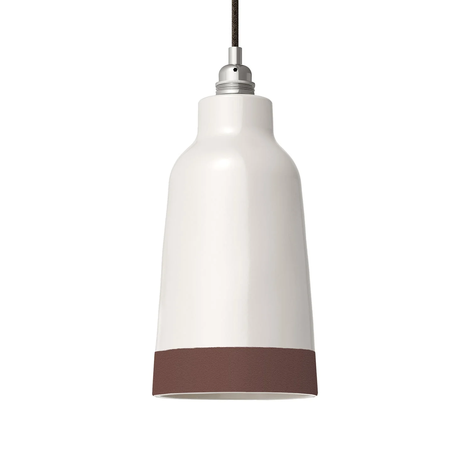 Bottiglia two-tone ceramic lampshade in White and Brown, Materia collection - Made in Italy