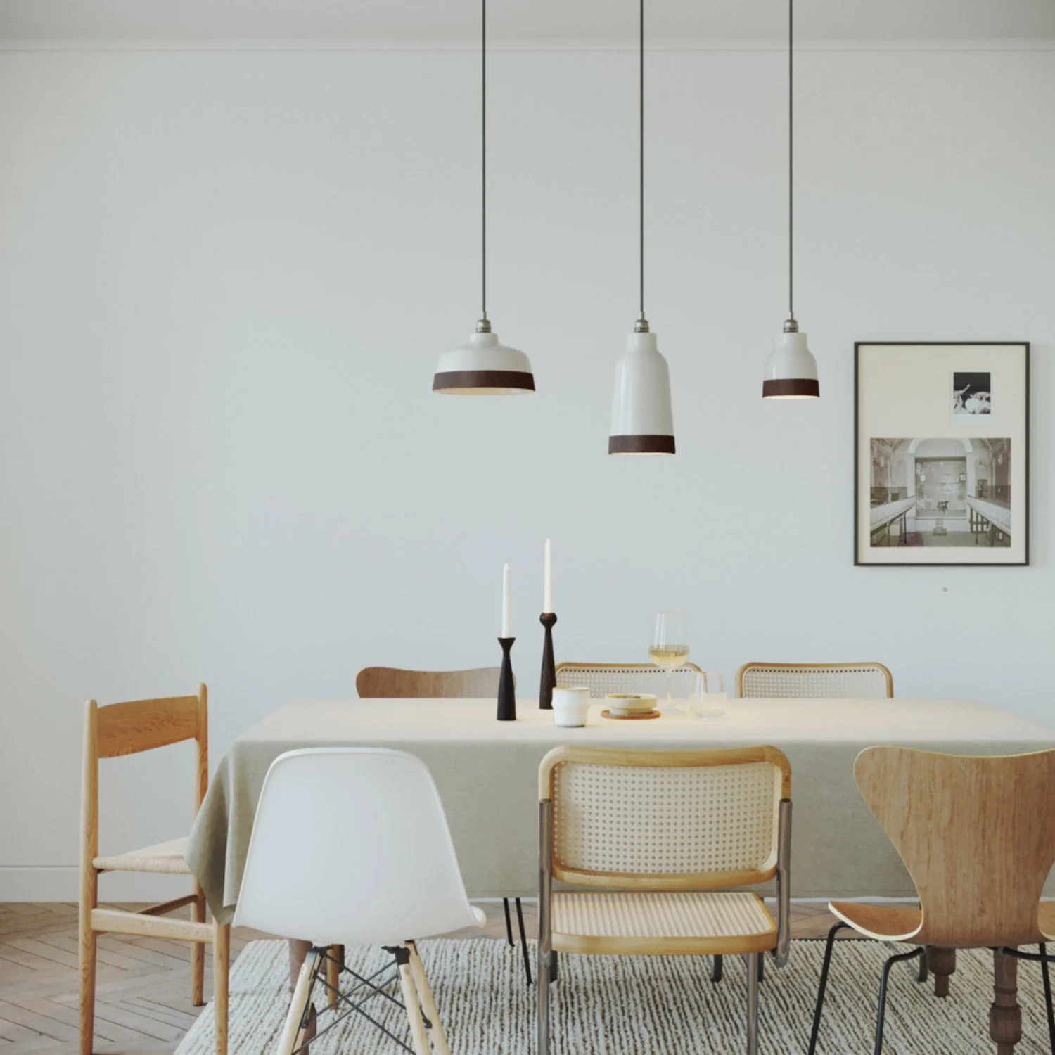 Bottiglia two-tone ceramic lampshade in White and Brown, Materia collection - Made in Italy - Image 3