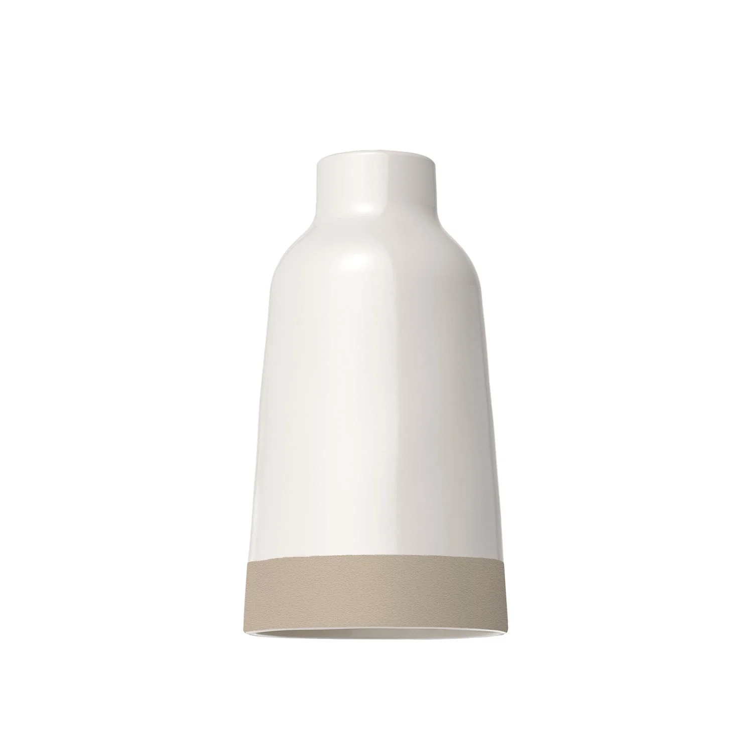 Bottiglia bicolour ceramic lampshade in White and Dove Grey, Materia collection – Made in Italy - Image 4
