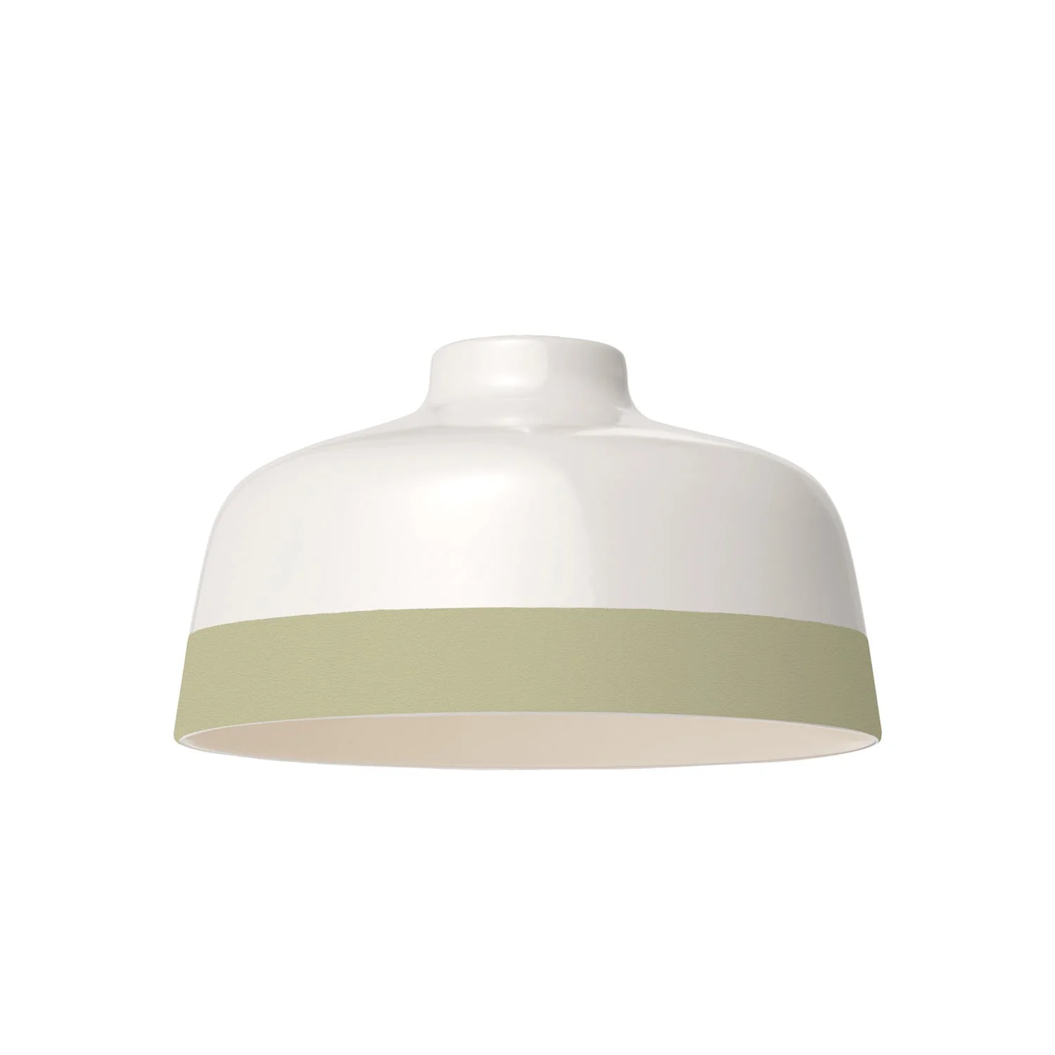 Coppa bicolour ceramic lampshade in White and Sage Green, Materia collection - Made in Italy - Image 4