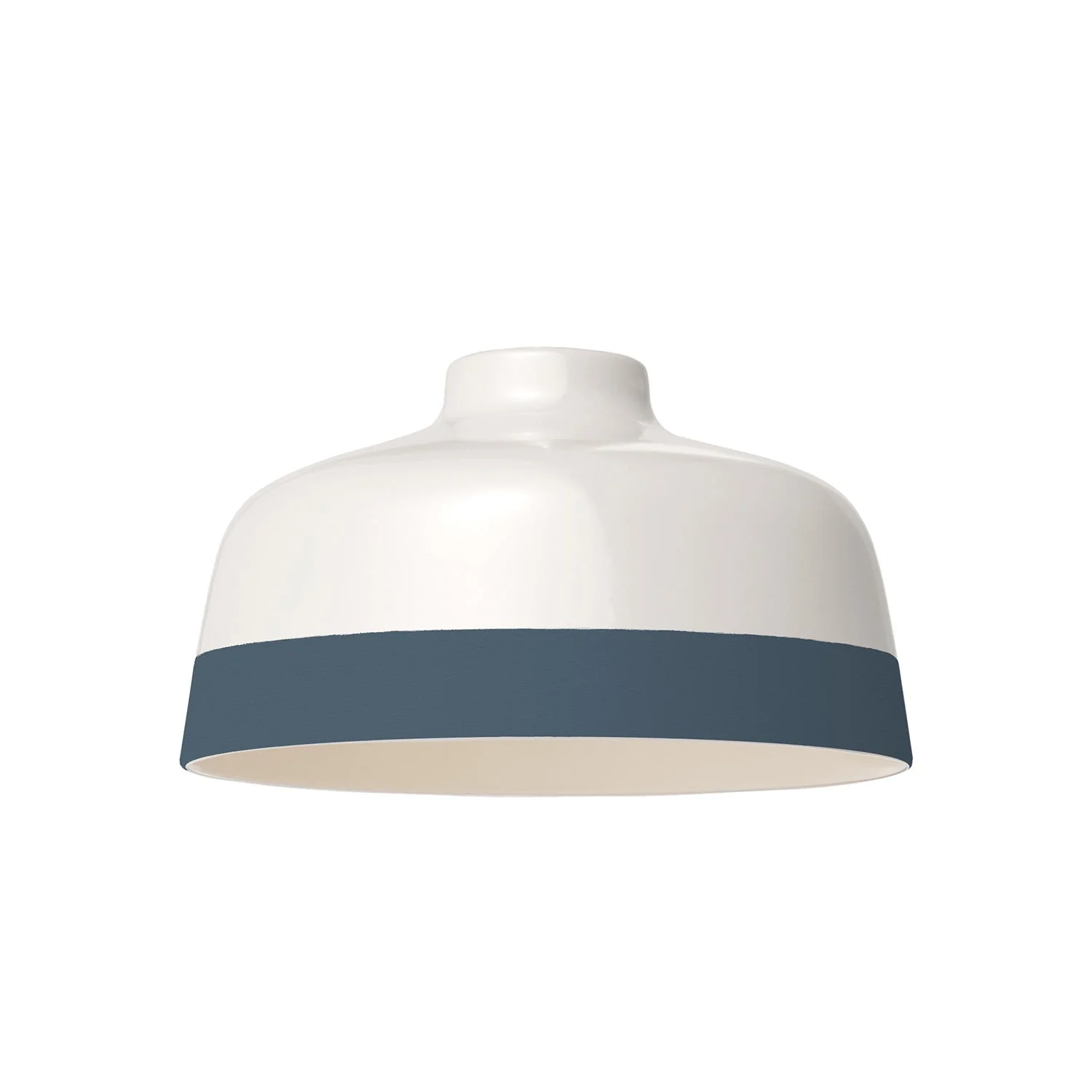 Two-tone Coppa ceramic lampshade in White and Petrol Blue, Materia collection - Made in Italy - Image 4