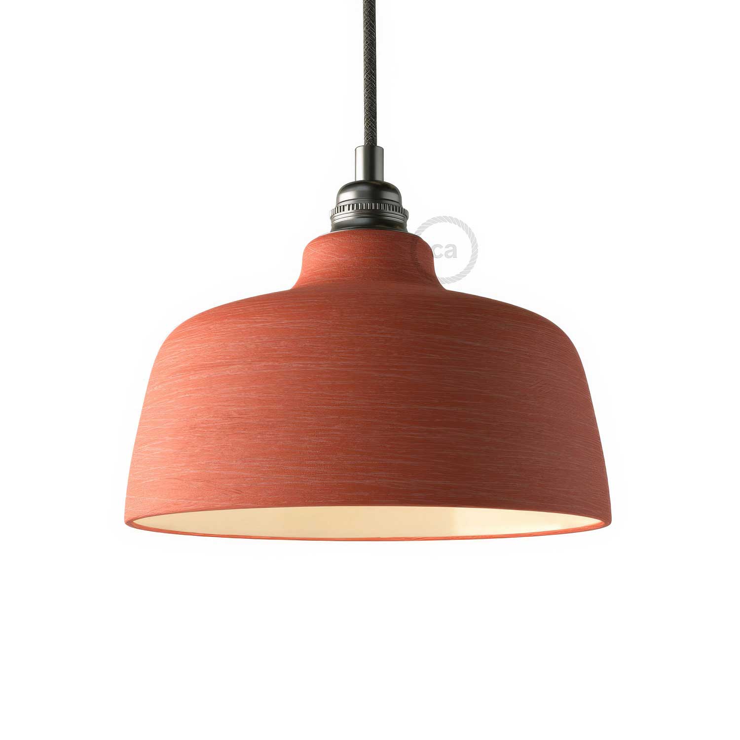 Coppa ceramic lampshade, Materia collection - Made in Italy - Striated coral