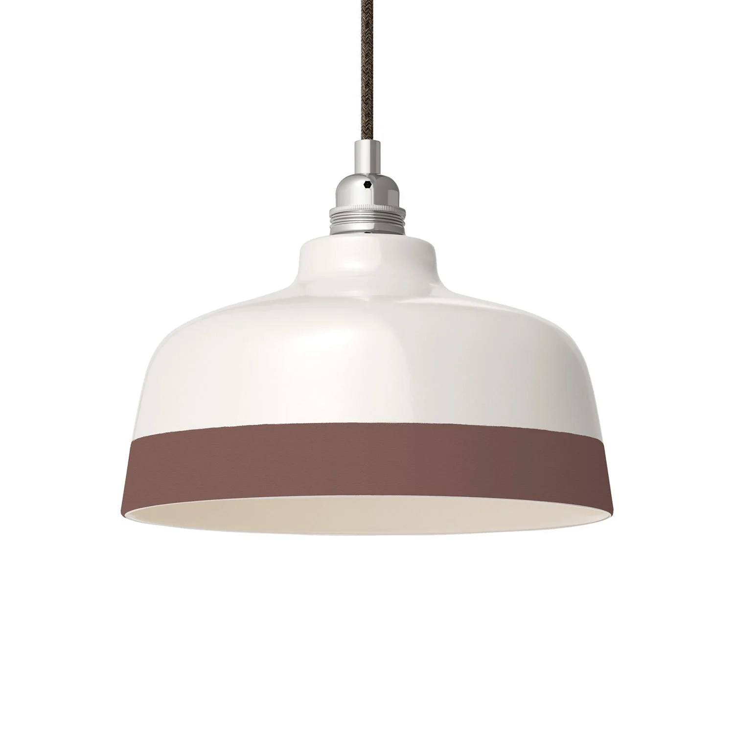 Bicolour Cup Lampshade in White and Brown ceramic, Materia collection – Made in Italy