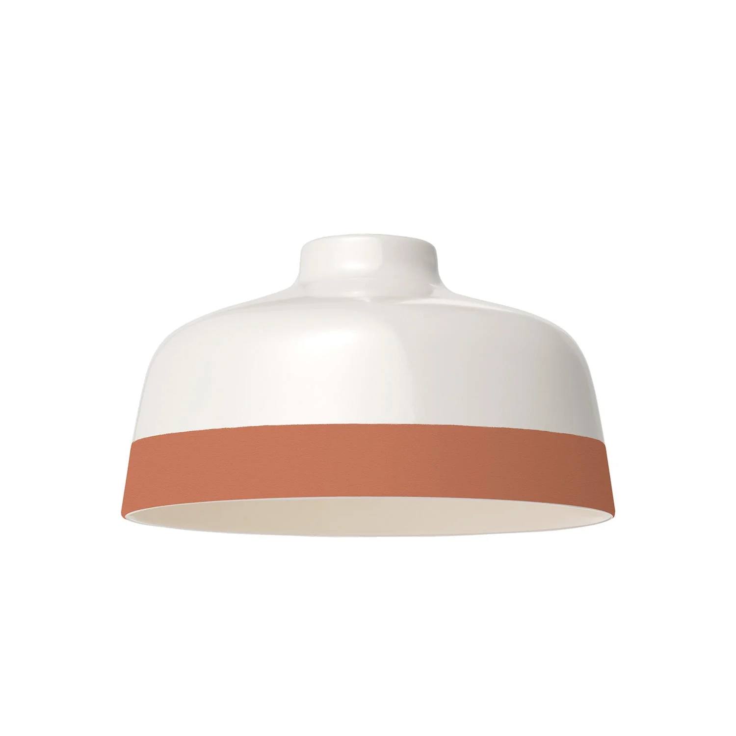 Bicolour Cup lampshade in White and Terracotta ceramic, Materia collection - Made in Italy - Image 4