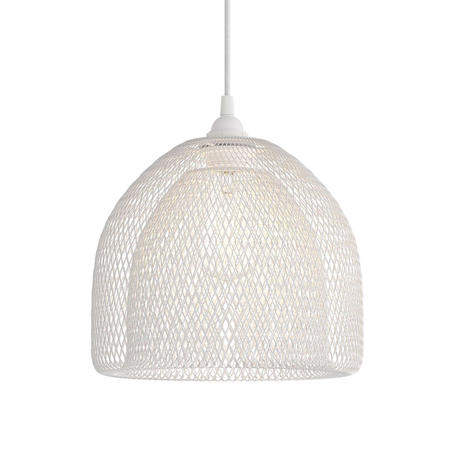 GhostBell XL metal lampshade cage with E27 fitting – White