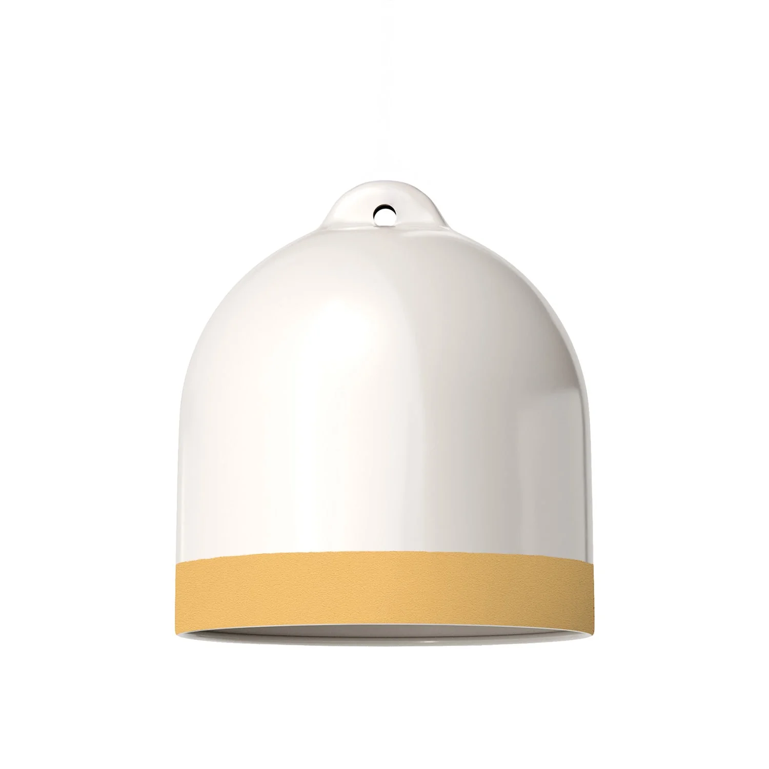 Campana M bicolour ceramic lampshade in White and Yellow, Materia collection - Made in Italy - Image 3