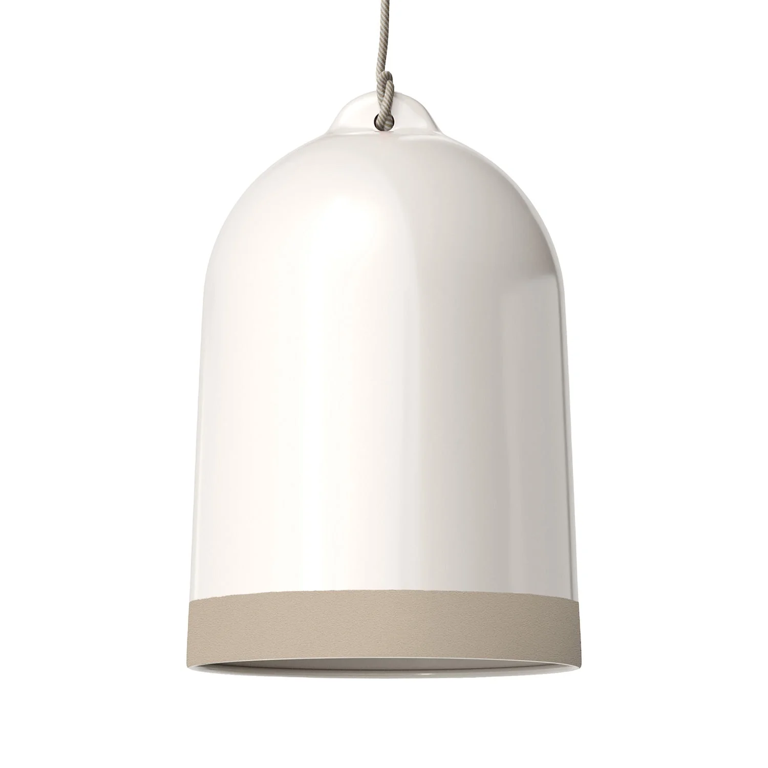 XL Bell lampshade, two-tone ceramic, White and Dove Grey, Materia collection - Made in Italy