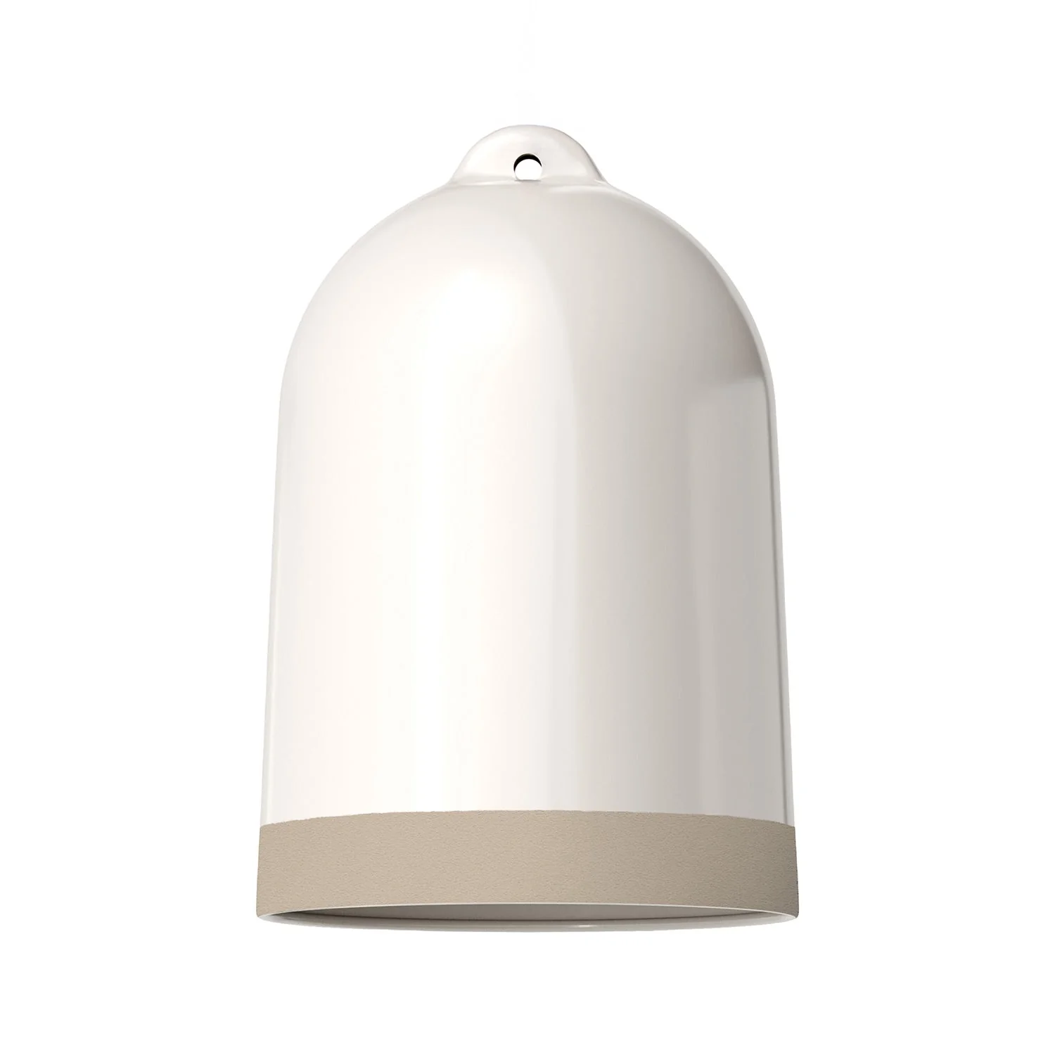 XL Bell lampshade, two-tone ceramic, White and Dove Grey, Materia collection - Made in Italy - Image 3