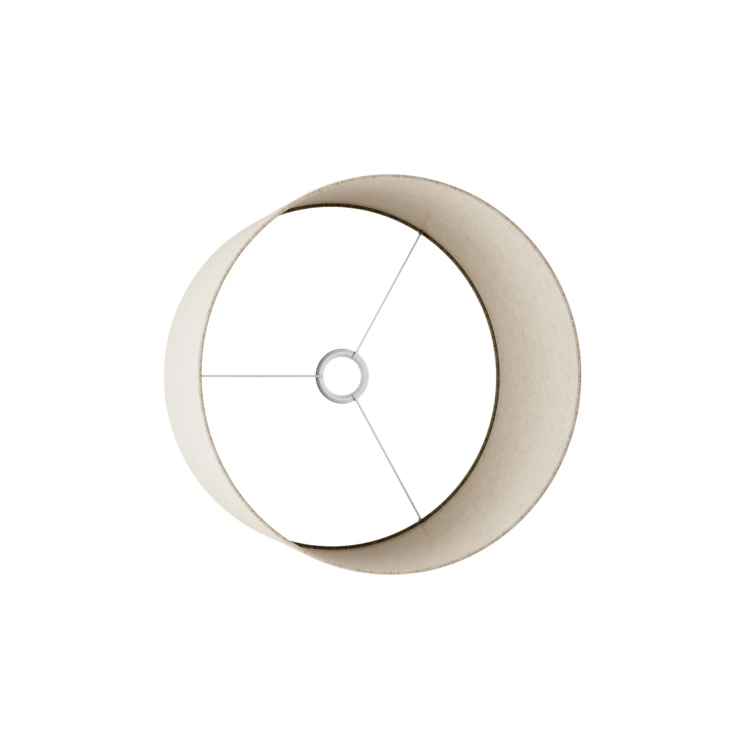 Cylindrical Lampshade L in fabric with E27 fitting - Made in Italy - Beige Wool - Image 3