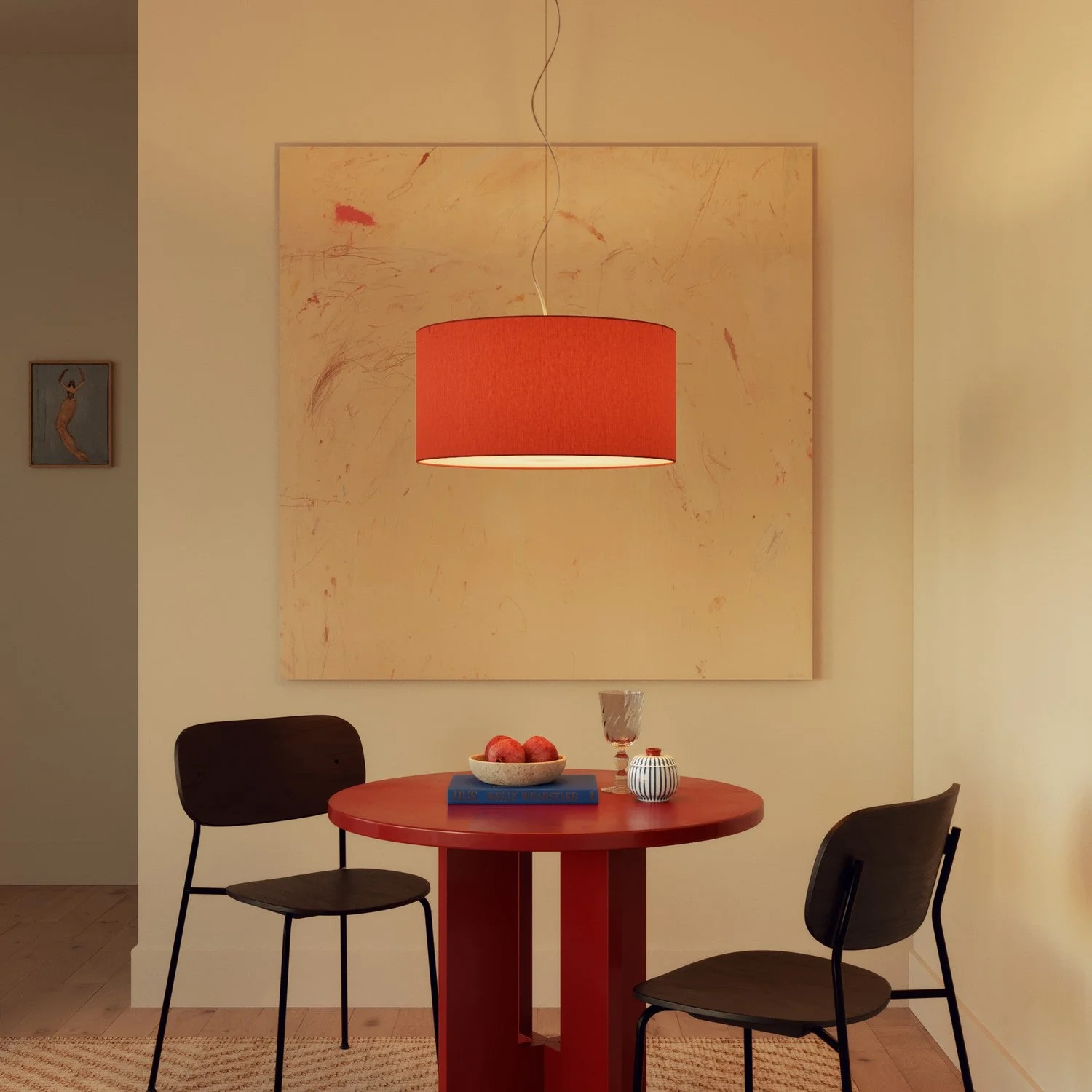 Cylindrical XL Lampshade in fabric with E27 fitting - Made in Italy - Lobster Cinette - Image 2