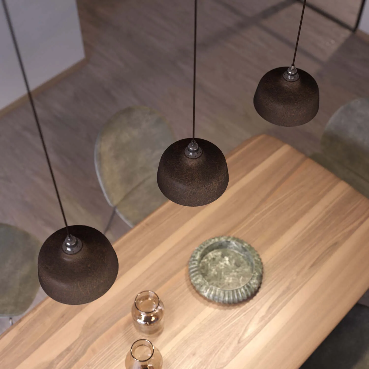 Cup lampshade in ceramic, Materia collection - Made in Italy - Corten effect - Image 3