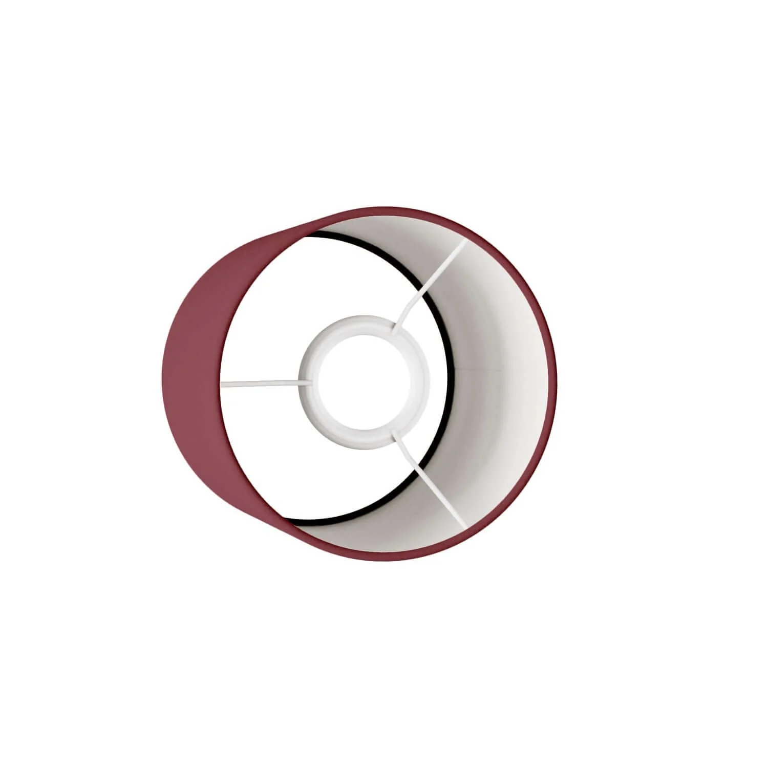 Cylinder lampshade in fabric with E27 fitting - 100% Made in Italy - Bordeaux Teletta - Image 3