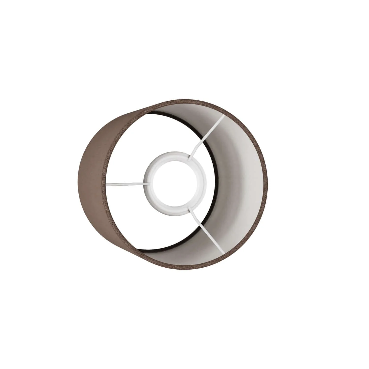 Cylindrical fabric lampshade with E27 fitting - 100% Made in Italy - Camelot brown - Image 3