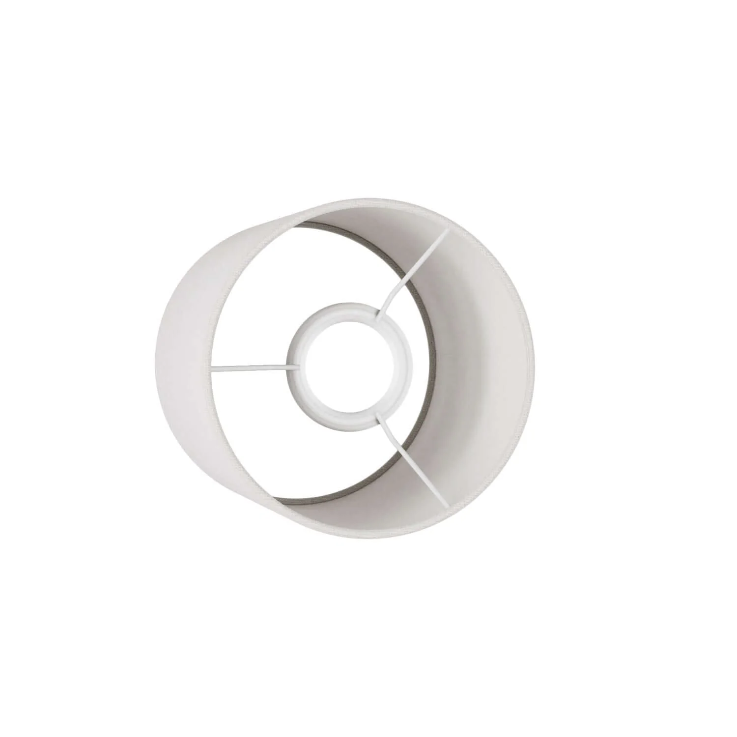 Cylindrical fabric lampshade with E27 fitting – 100% Made in Italy – Glossy white linen - Image 3