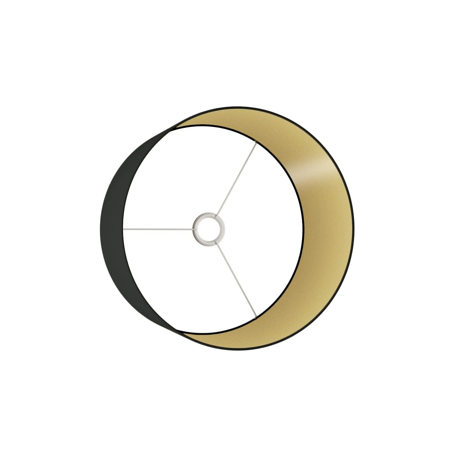 Cilindro L Lampshade in fabric with E27 fitting - Made in Italy - Black/Gold - Image 3