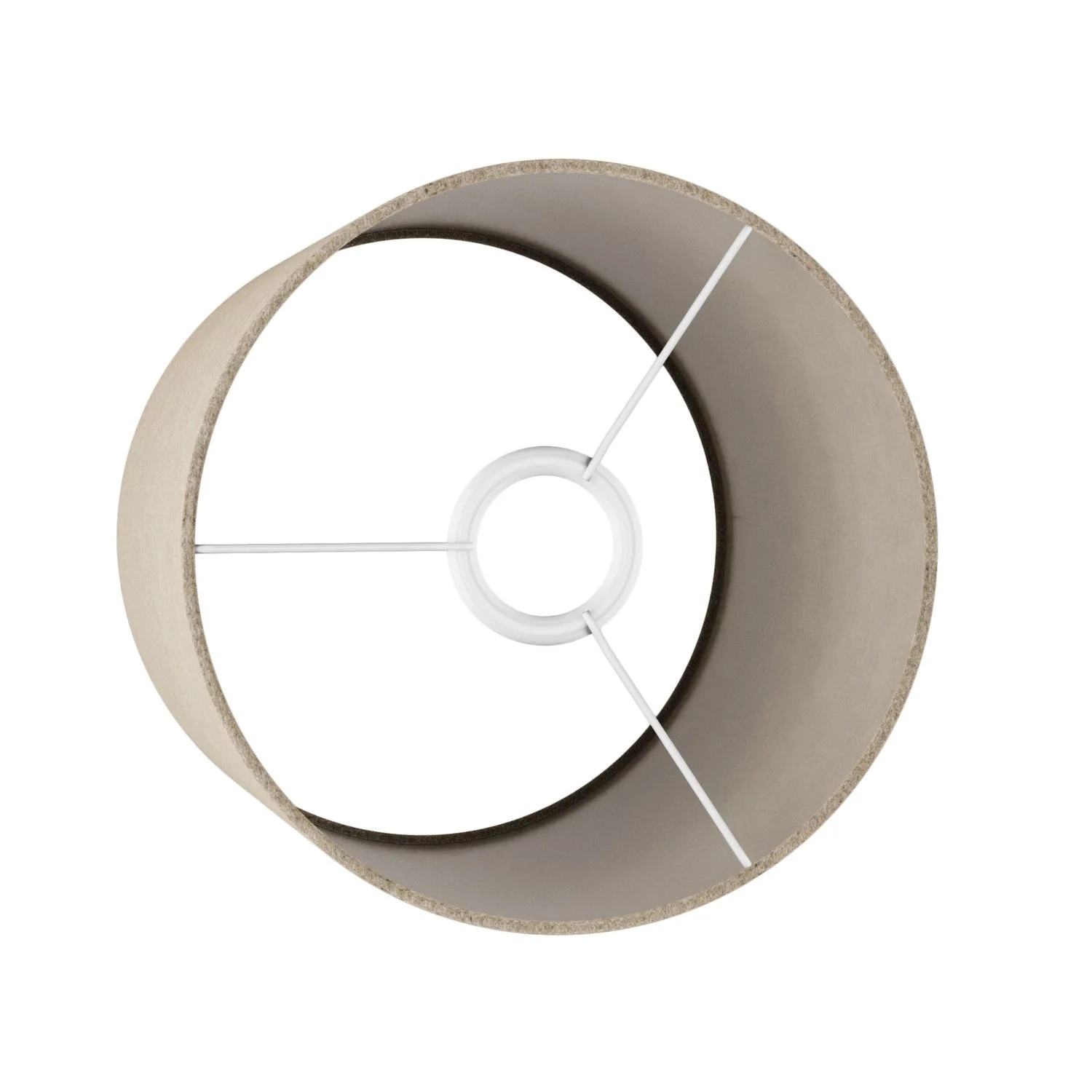 Lampshade Cylinder M in fabric with E27 fitting - Made in Italy - Beige Wool - Image 3