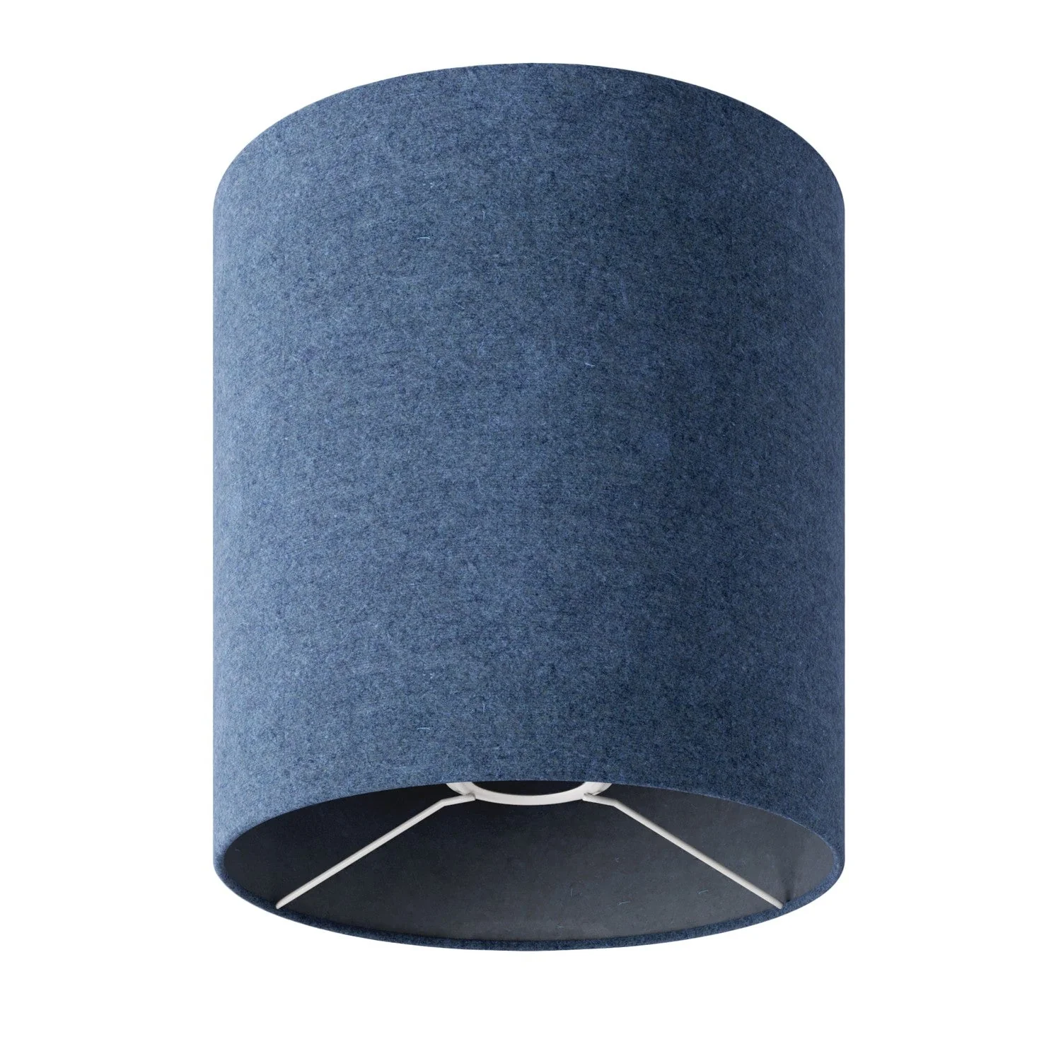 Cylinder Lampshade M in fabric with E27 fitting - Made in Italy - Blue Wool