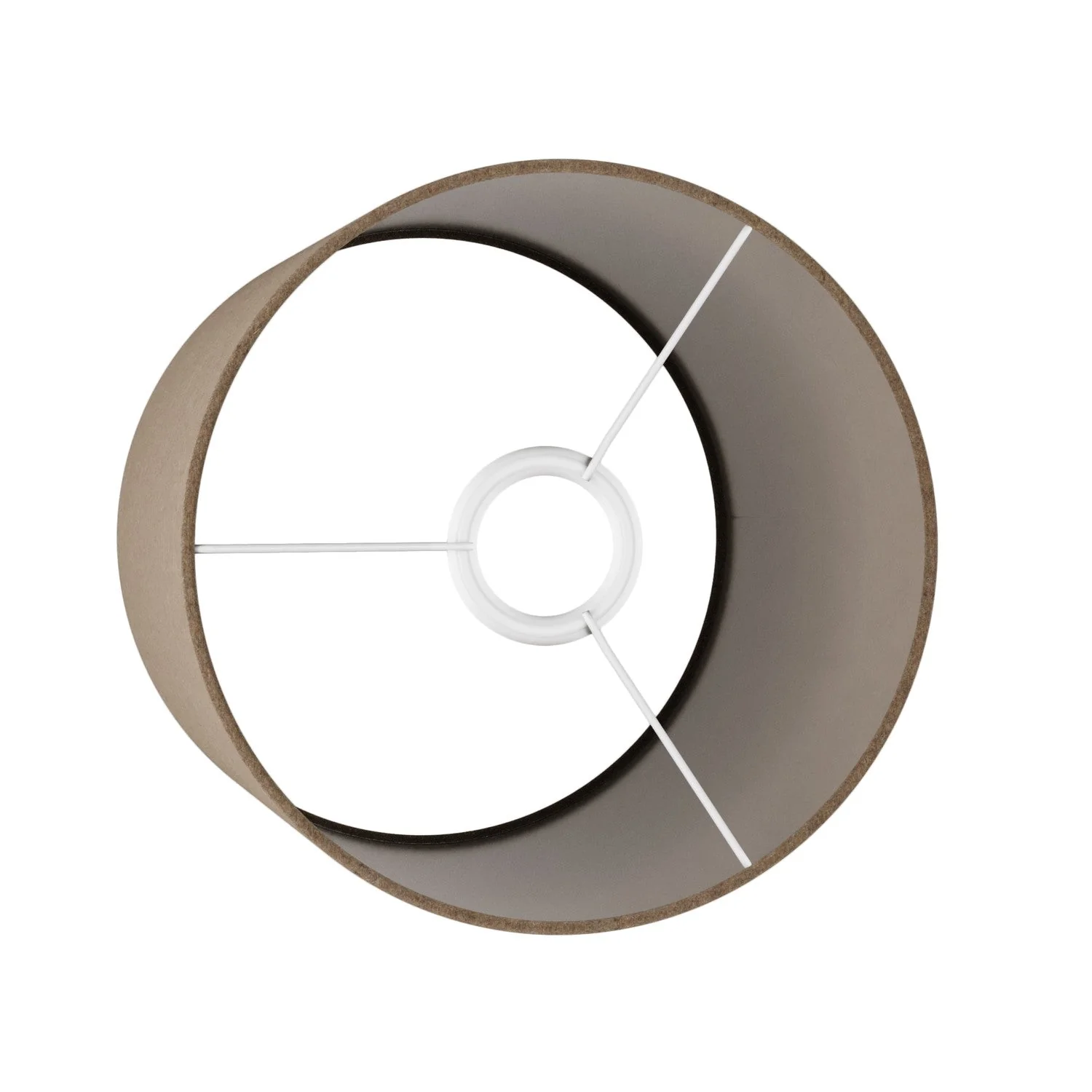 Cylindrical Lampshade M in fabric with E27 socket - Made in Italy - Brown Wool - Image 3