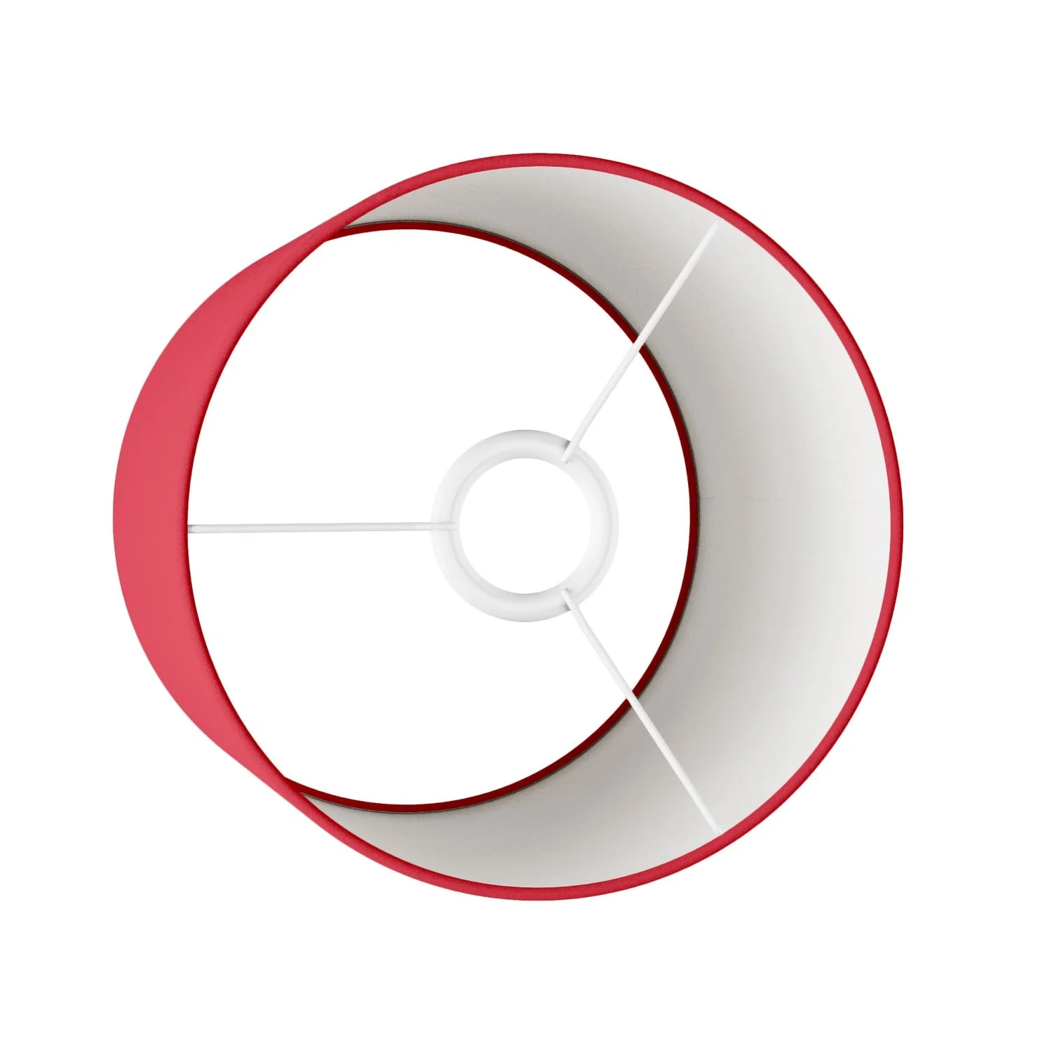 Cylinder Lampshade M in fabric with E27 fitting - Made in Italy - Teletta Red - Image 3