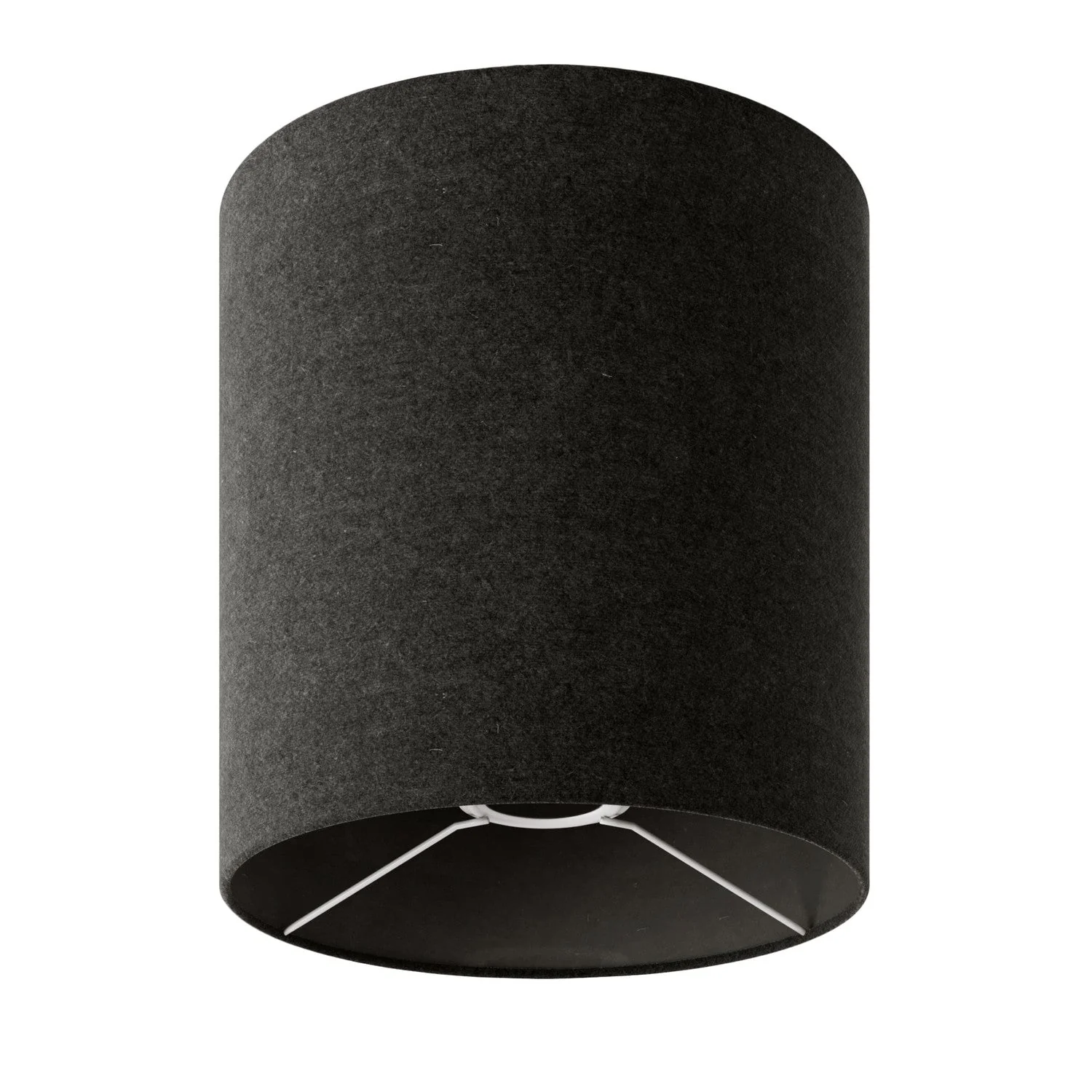 Cylindrical M lampshade in fabric with E27 fitting – Made in Italy – Dark grey wool
