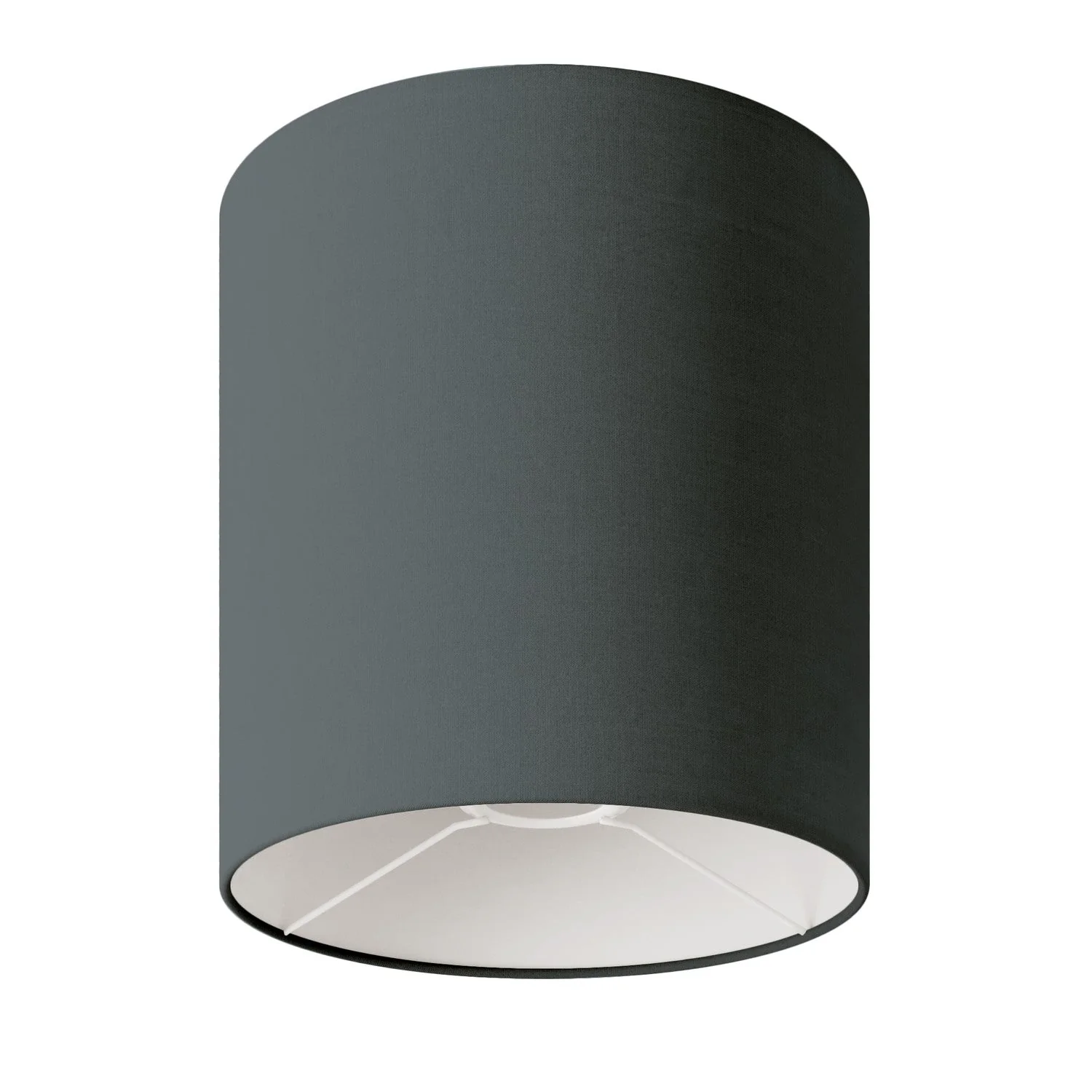 Cilindro M Lampshade in fabric with E27 fitting - Made in Italy - Dark Gray Teletta