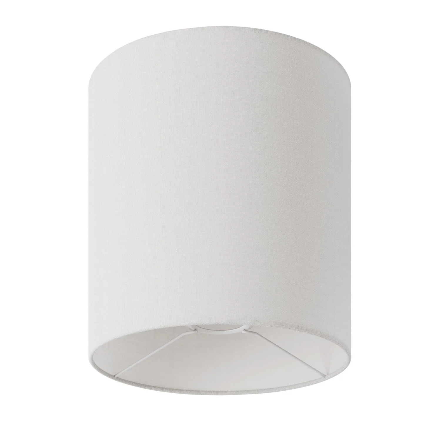 Cylindrical M lampshade in fabric with E27 fitting - Made in Italy - Glossy white linen