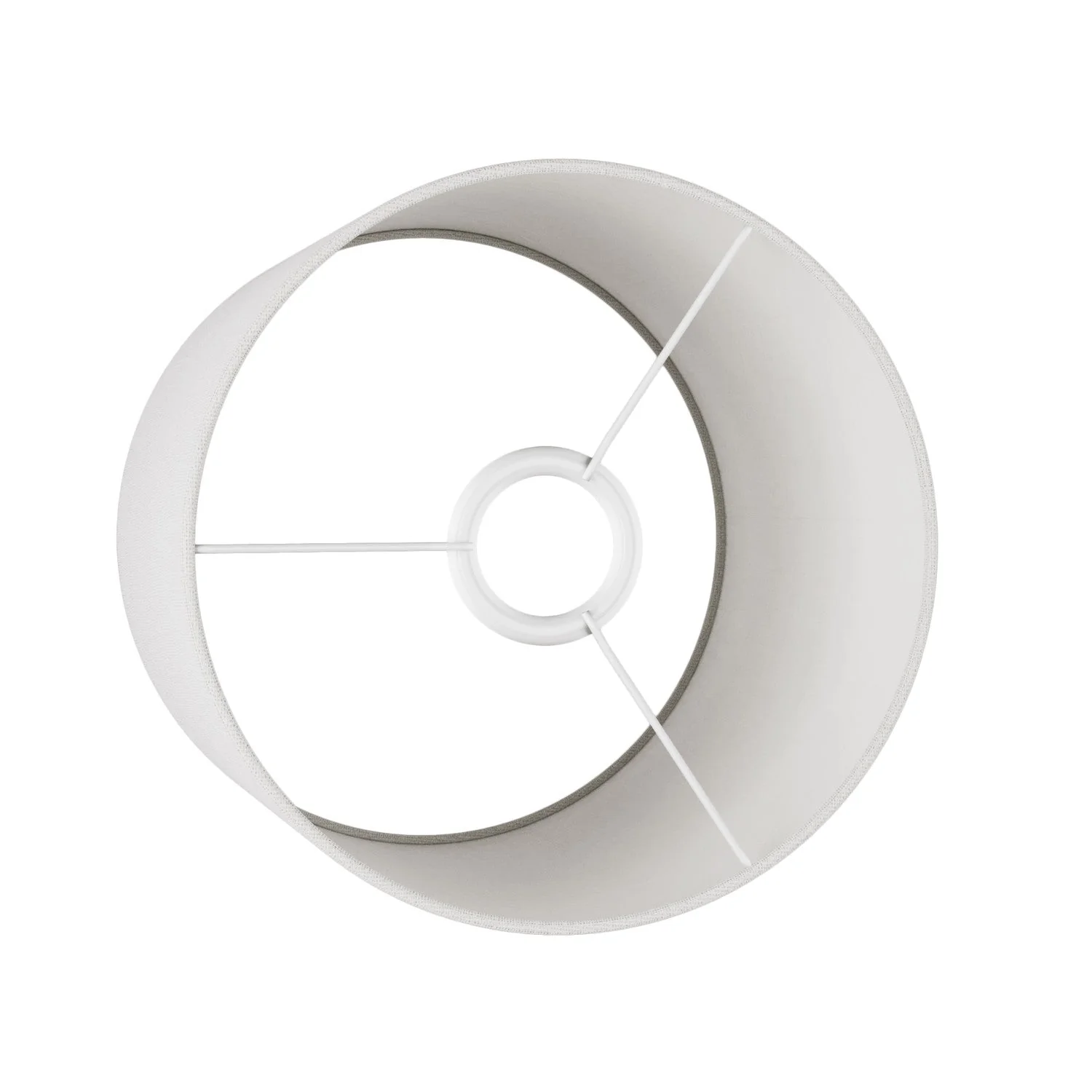 Cylindrical M lampshade in fabric with E27 fitting - Made in Italy - Glossy white linen - Image 3