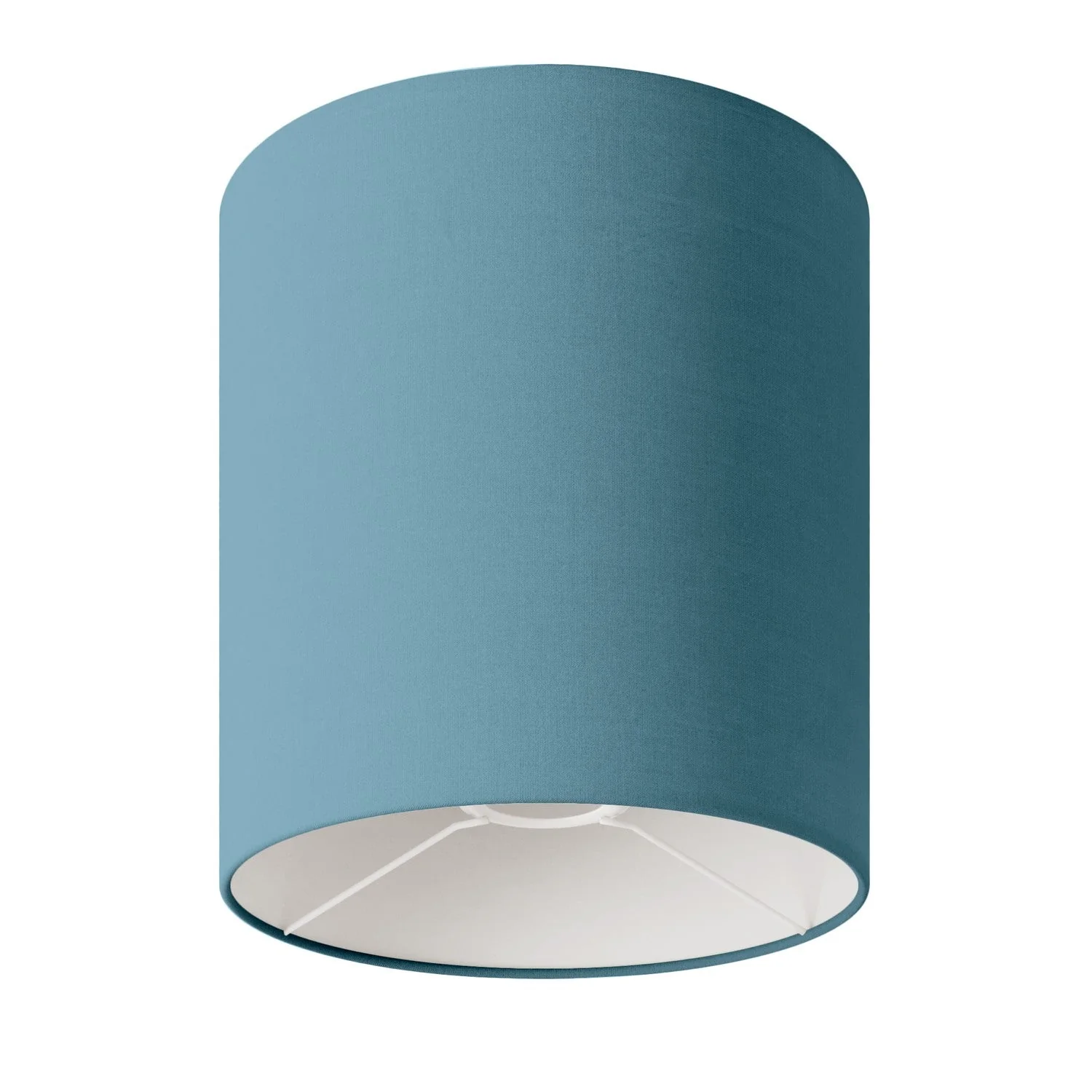 Cylindrical M lampshade in fabric with E27 fitting - Made in Italy - Pale blue canvas