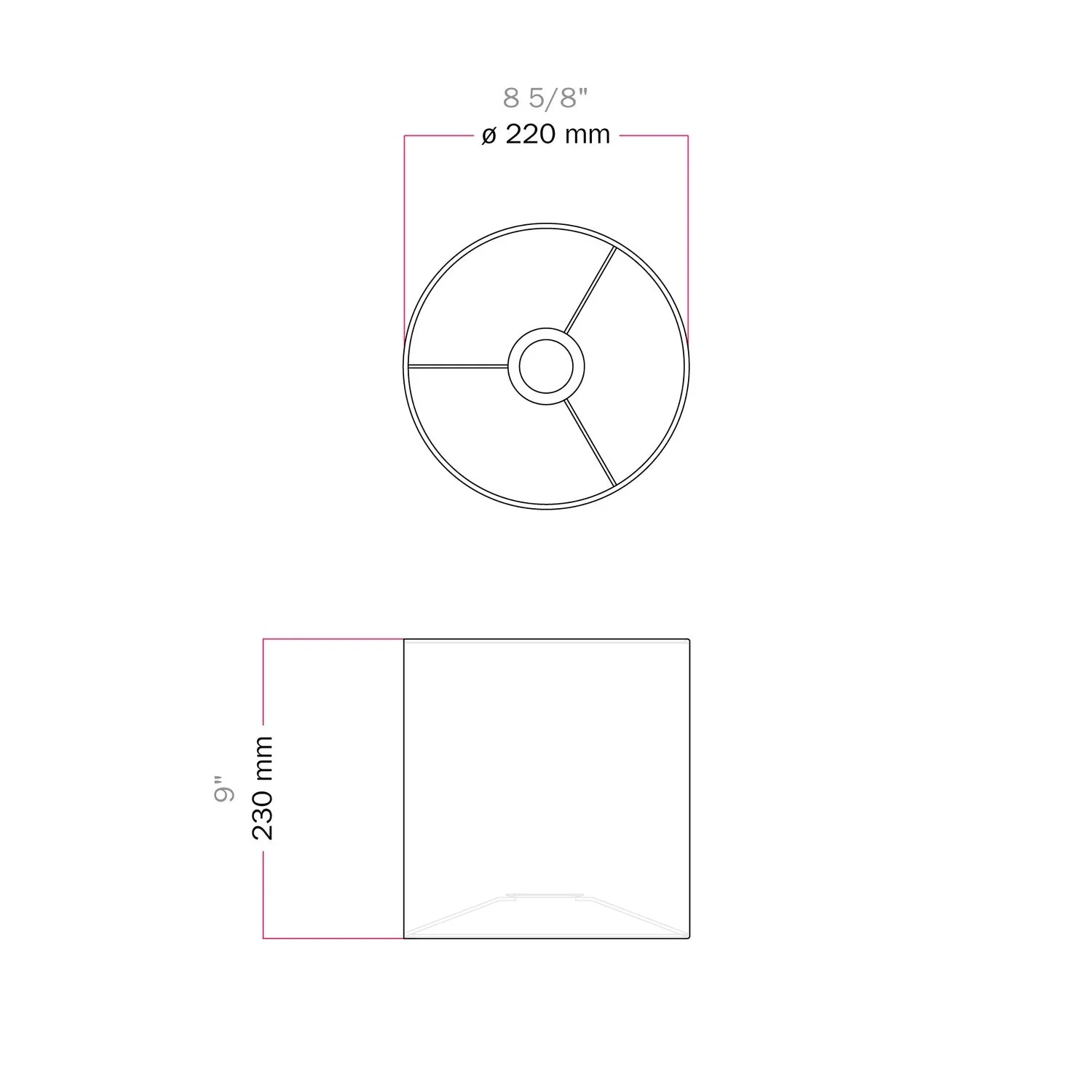 Cylindrical M Lampshade in fabric with E27 fitting - Made in Italy - Verde Dubbio Cloth - Image 6