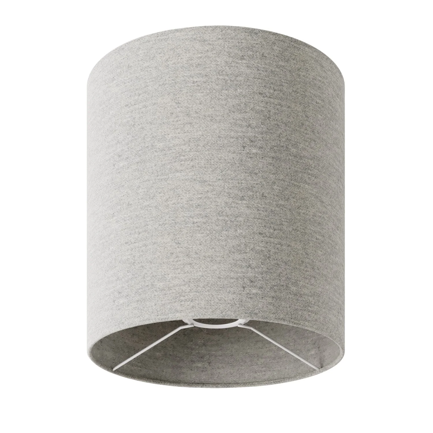 Cilindro M Lampshade in fabric with E27 fitting - Made in Italy - Light Gray Wool