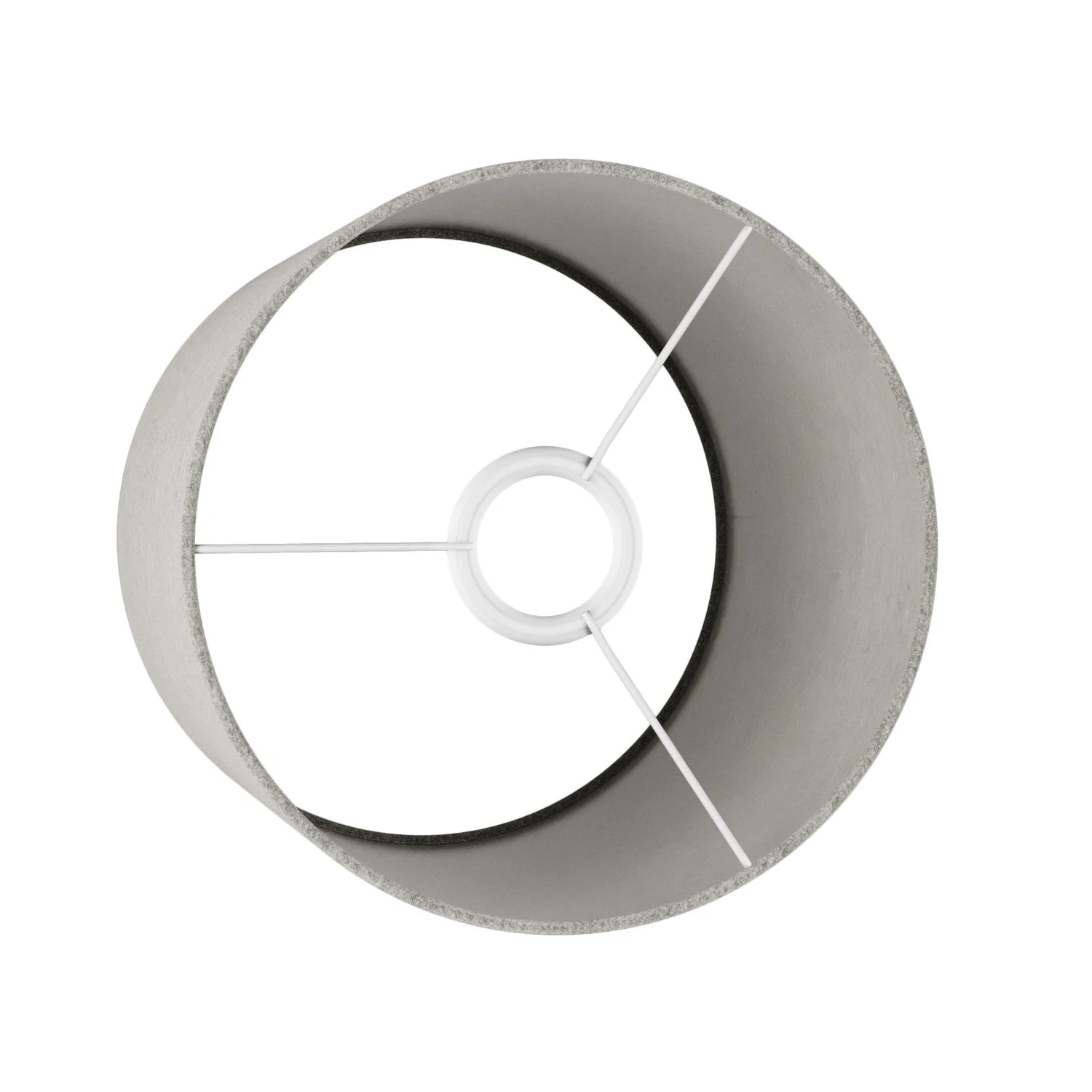 Cilindro M Lampshade in fabric with E27 fitting - Made in Italy - Light Gray Wool - Image 3