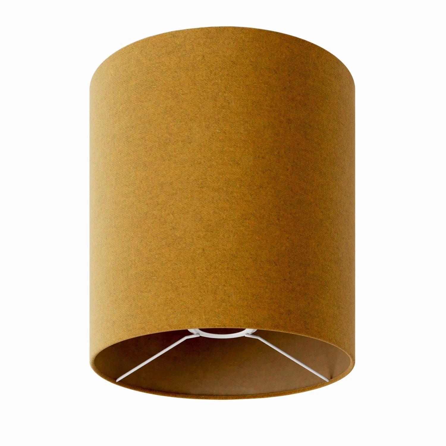 Cylinder Lampshade M in fabric with E27 fitting - Made in Italy - Mustard Wool