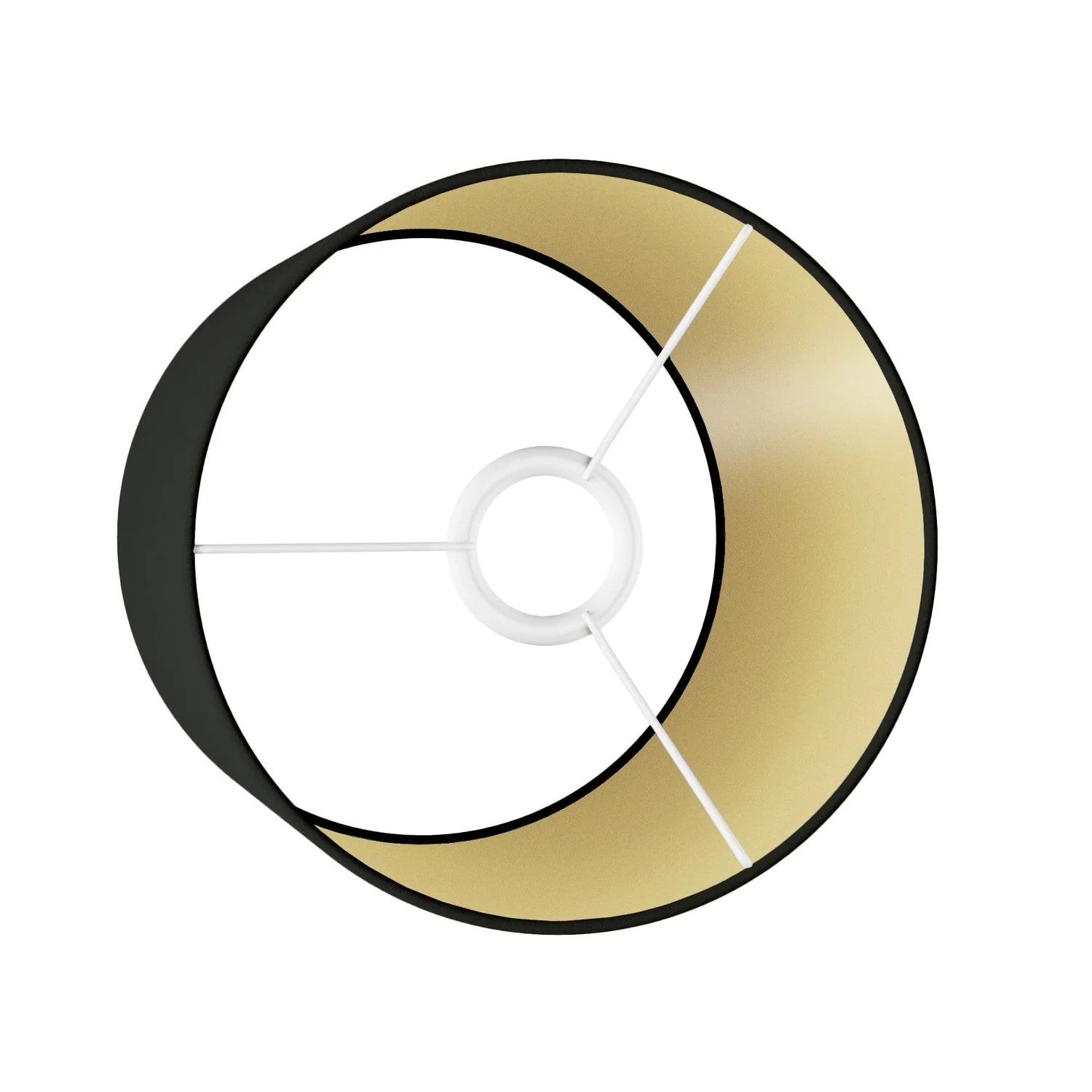 Cylindrical M Lampshade in fabric with E27 fitting – Made in Italy – Cinette black with gold interior - Image 3