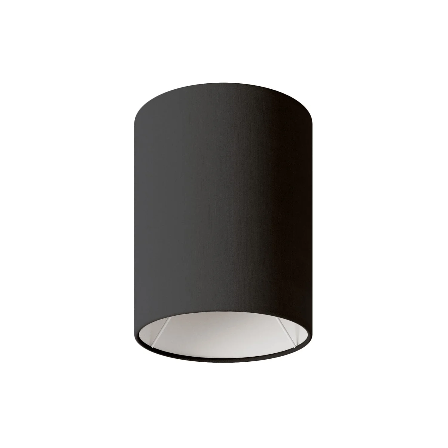 Cylindrical Lampshade S in fabric with E27 fitting - Made in Italy - Anthracite Cotton