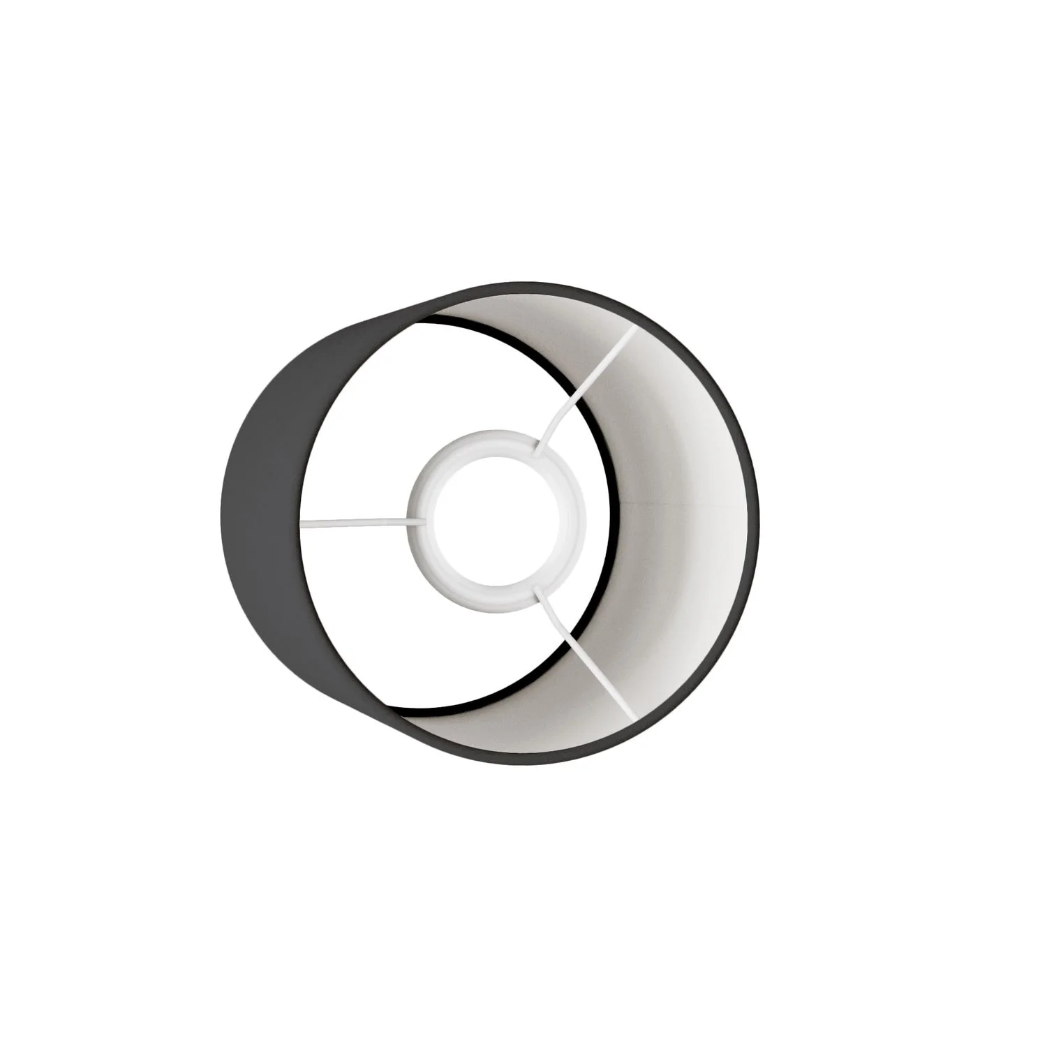 Cylindrical Lampshade S in fabric with E27 fitting - Made in Italy - Anthracite Cotton - Image 3