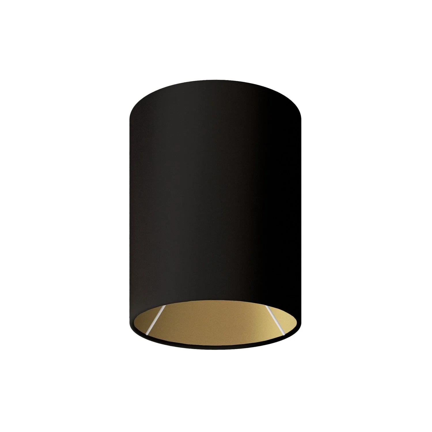 Lampshade Cylinder S in fabric with E27 fitting - Made in Italy - Black/Gold