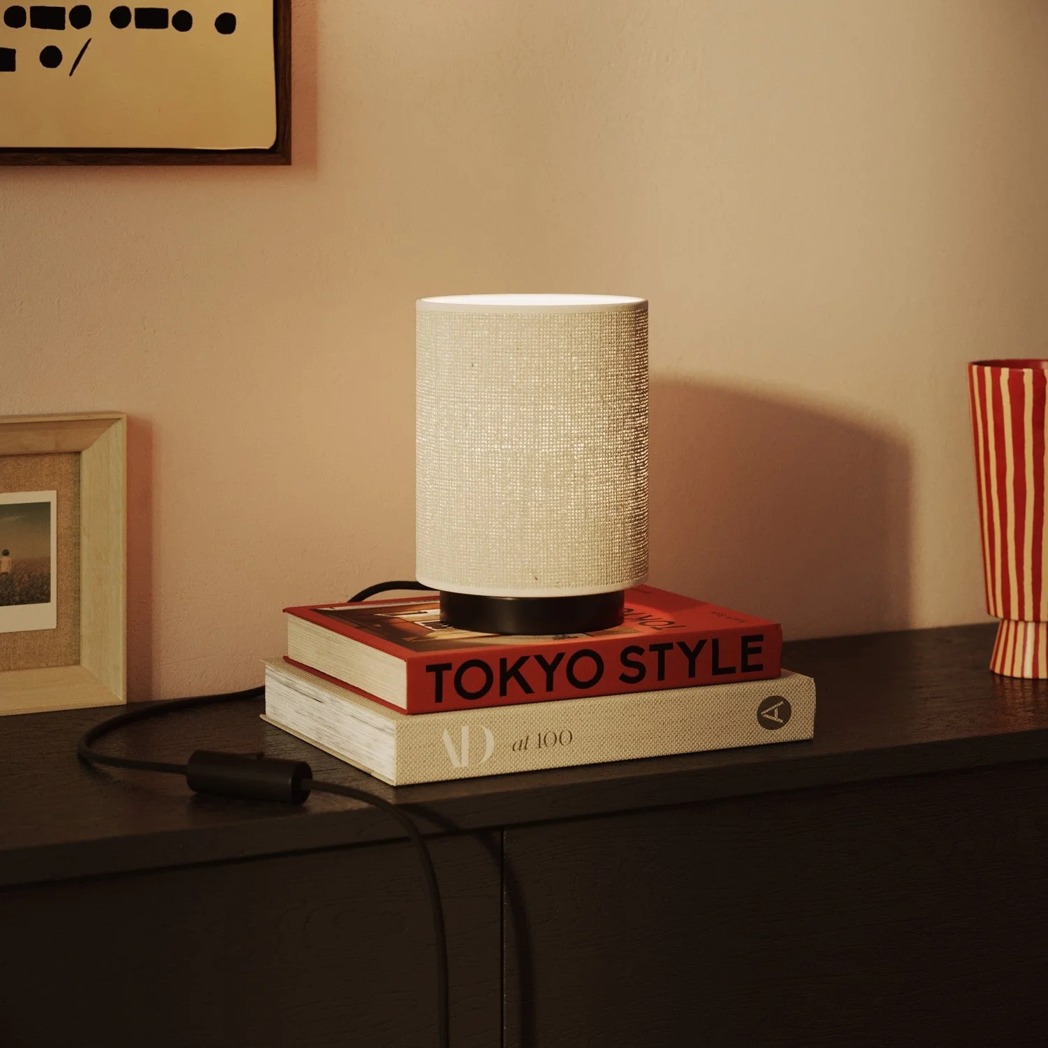 Cilindro S Lampshade in fabric with E27 fitting - Made in Italy - Light Jute - Image 2