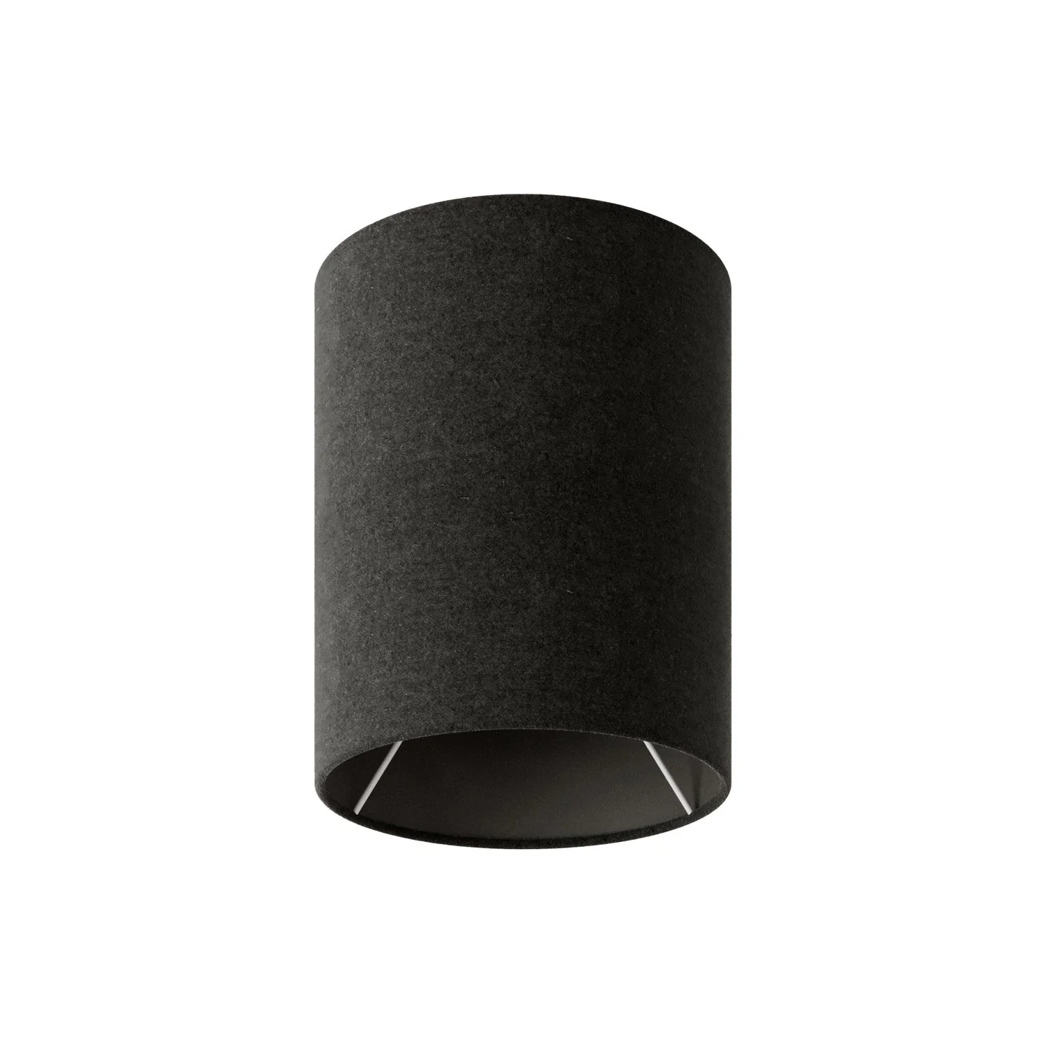 Cylinder Lampshade S in fabric with E27 fitting - Made in Italy - Dark Gray Wool