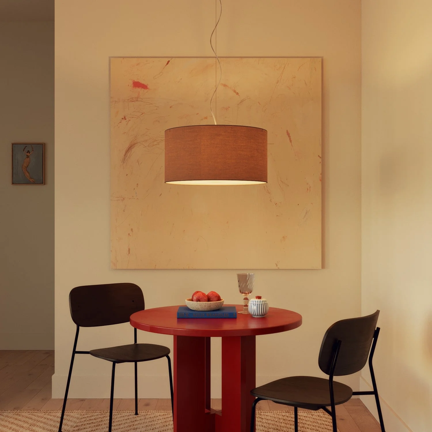 Cilindro XL Lampshade in fabric with E27 fitting - Made in Italy - Arenal Cenere - Image 2