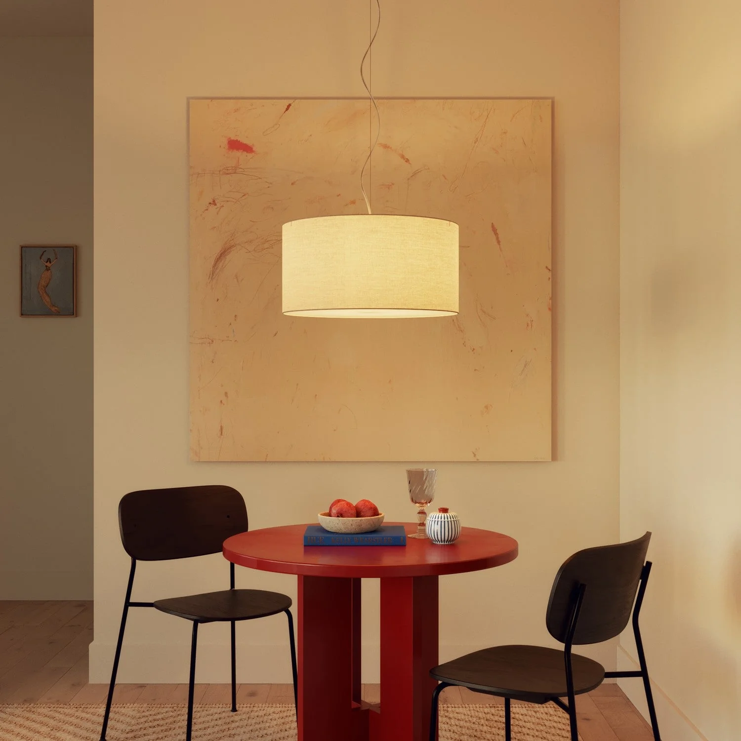 Cilindro XL Lampshade in fabric with E27 fitting - Made in Italy - Arenal Sand - Image 2