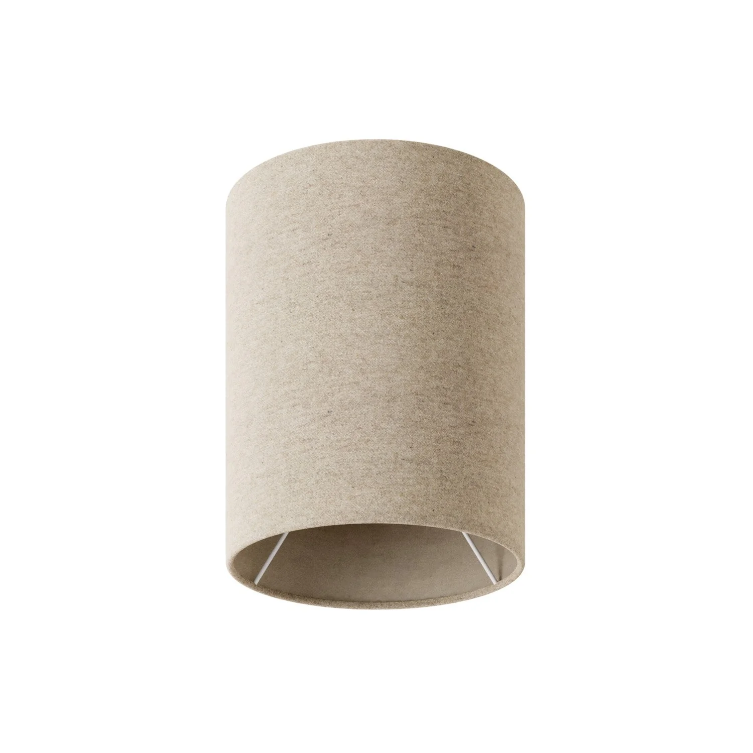 Cylinder Lampshade S in fabric with E27 fitting - Made in Italy - Beige Wool