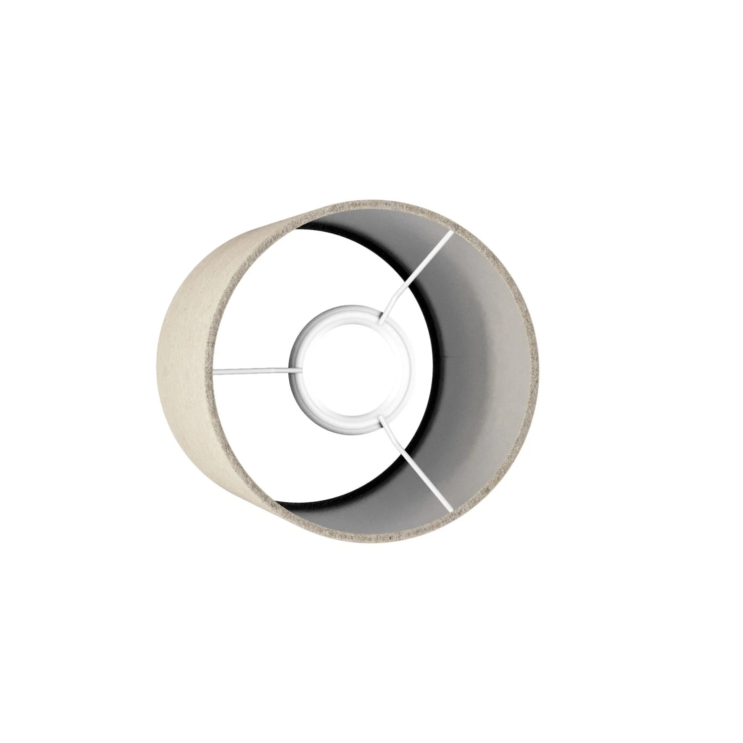 Cylinder Lampshade S in fabric with E27 fitting - Made in Italy - Beige Wool - Image 3