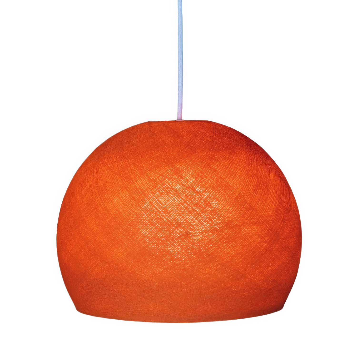 Dome lampshade in 100% handmade wire - Orange polyester - Image 2