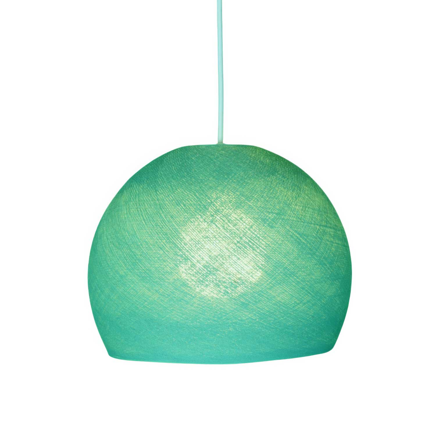 Cupola Lampshade in 100% handmade thread - Turquoise Polyester - Image 2